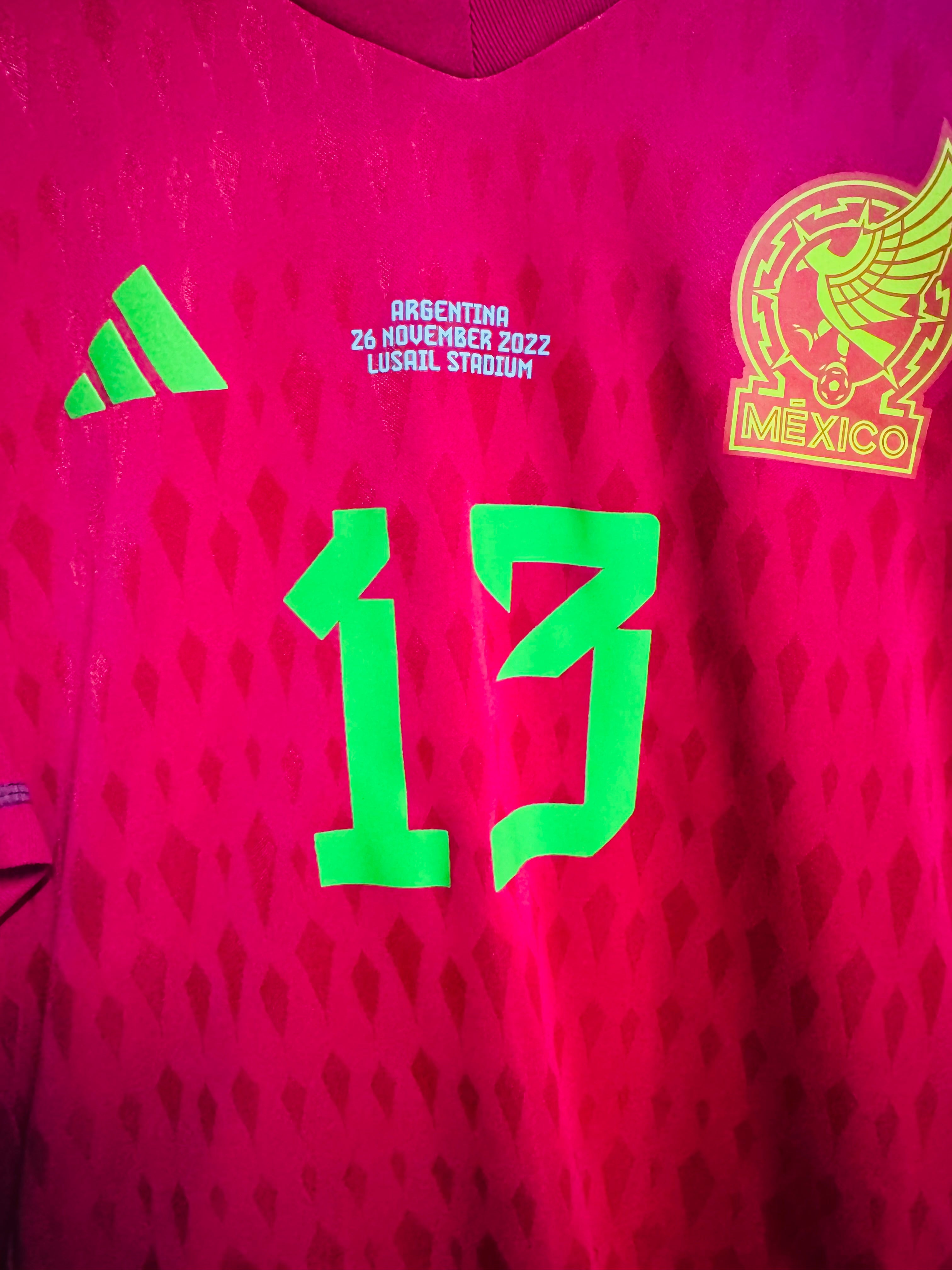 MEXICO MATCH ISSUE SHIRT GOALKEEPER WORLD CUP 2022 QATAR OCHOA  #13 [L] UTILERIA