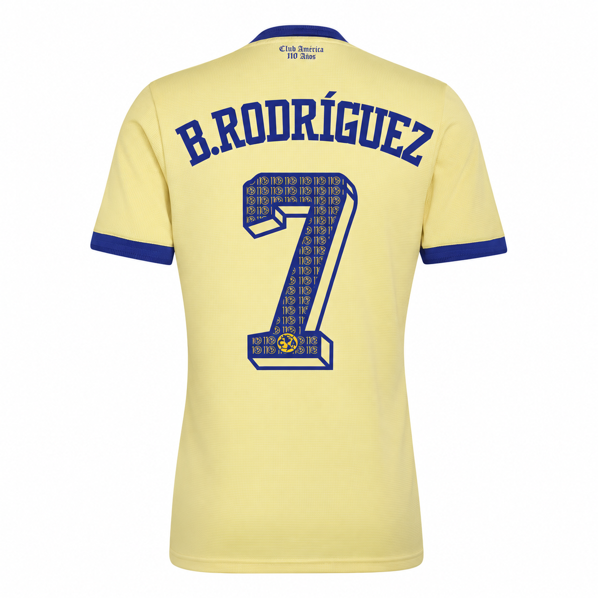 Club America B. Rodríguez #7 110 Anniversary short sleeve personalization - back view