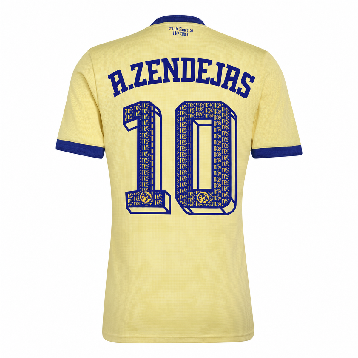 Club America A. Zendejas #10 110 Anniversary short sleeve personalization - back view