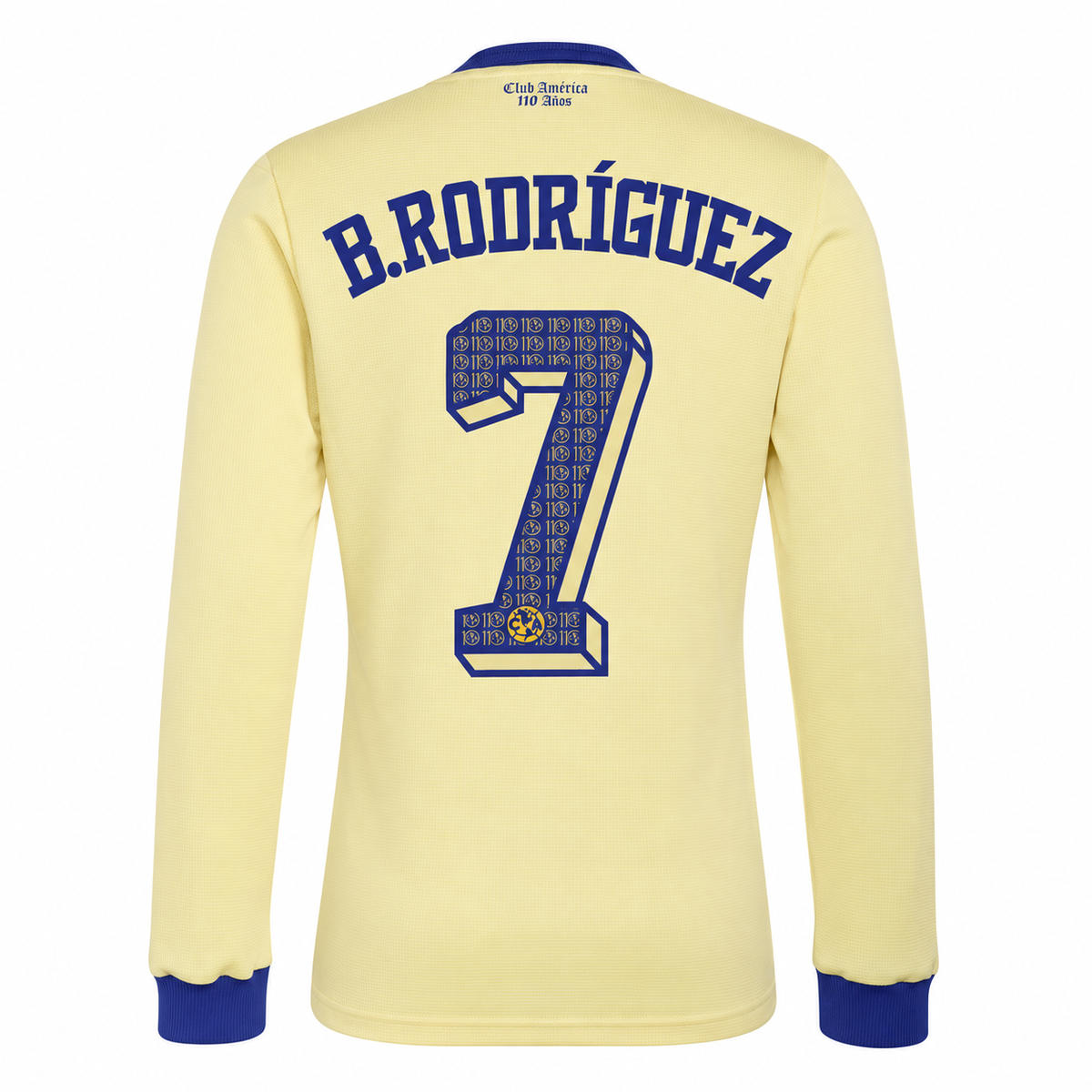 Club America B. Rodríguez #7 110 Anniversary personalization - back view