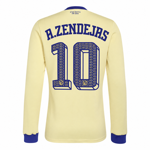 Club America A. Zendejas #10 110 Anniversary personalization - back view