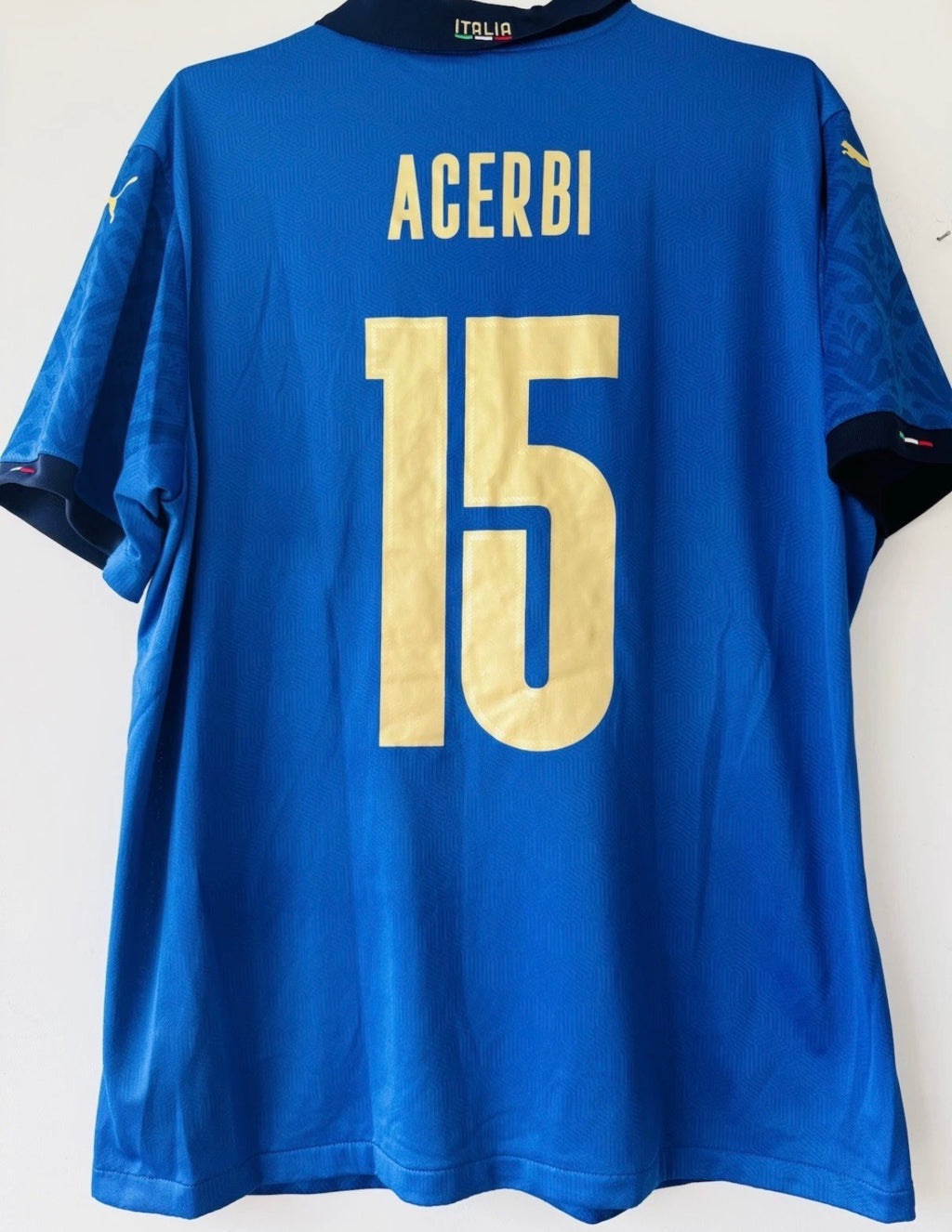 ITALY HOME PUMA JERSEY 20-21 ACERBI #15 [XL] FOOTBALL SHIRT SERIE A MATCH ISSUE