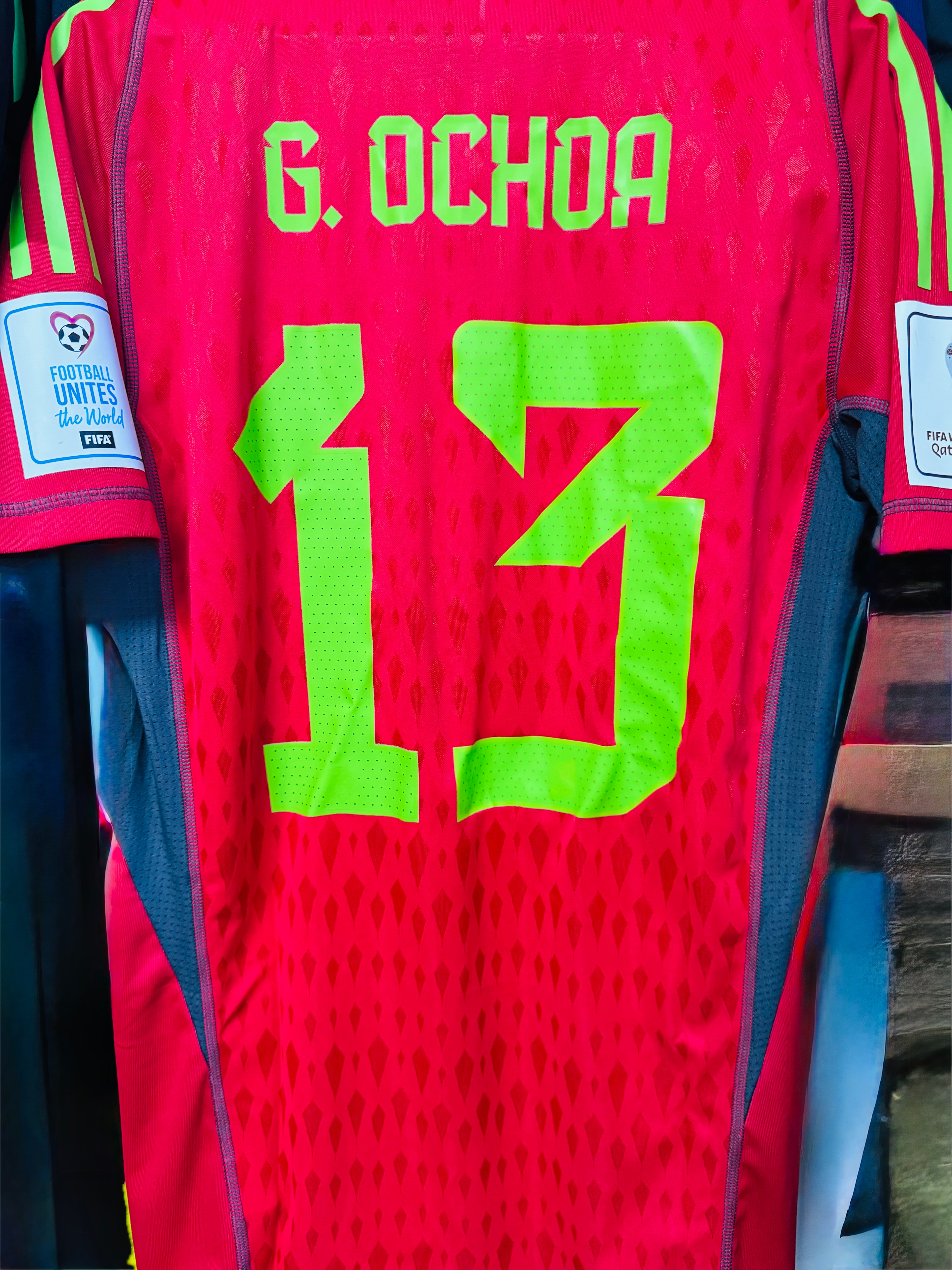 MEXICO MATCH ISSUE SHIRT GOALKEEPER WORLD CUP 2022 QATAR OCHOA  #13 [L] UTILERIA