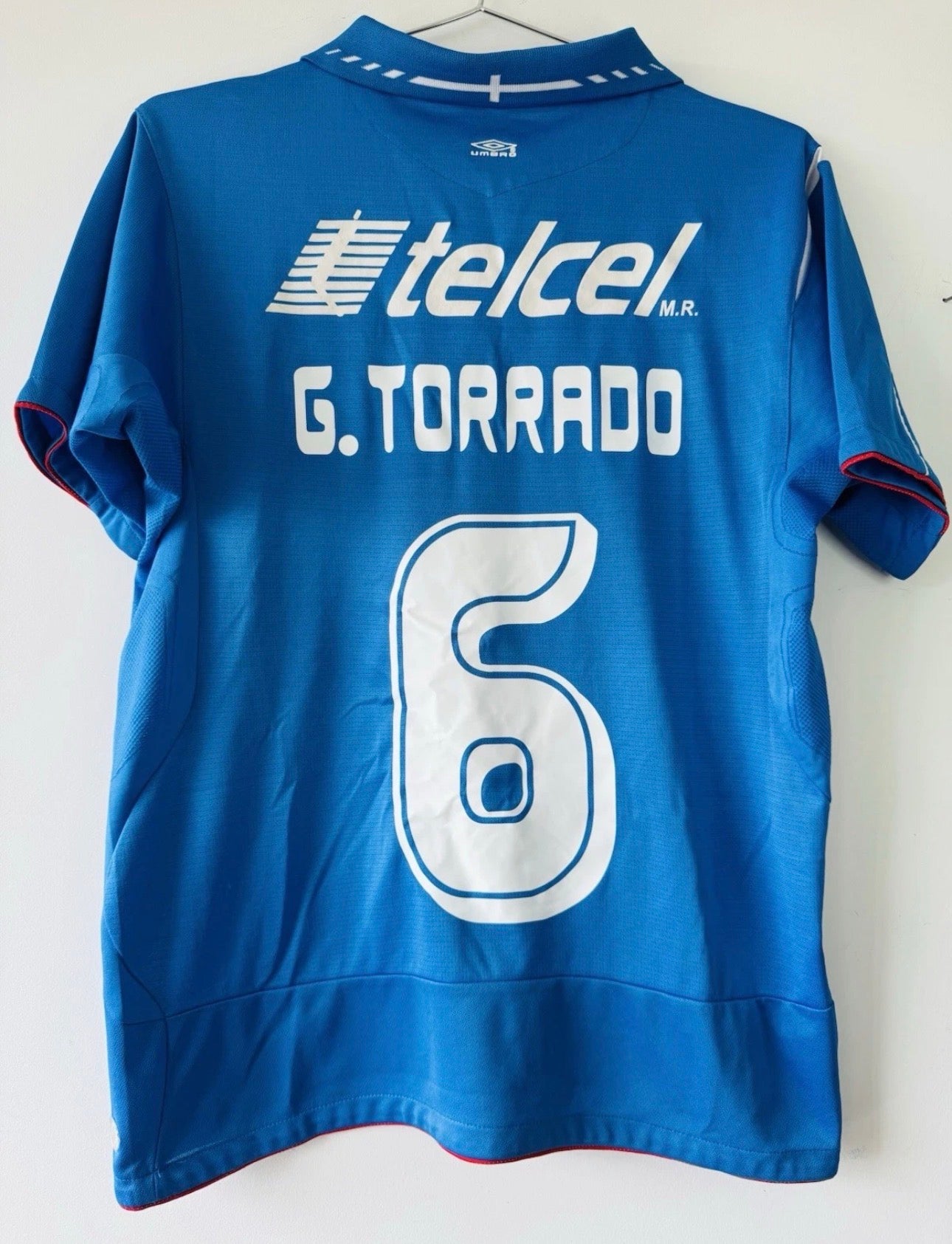 CRUZ AZUL HOME SHIRT 2007-2008 UMBRO [S] LIGA MX FOOTBALL GERARDO TORRADO #6