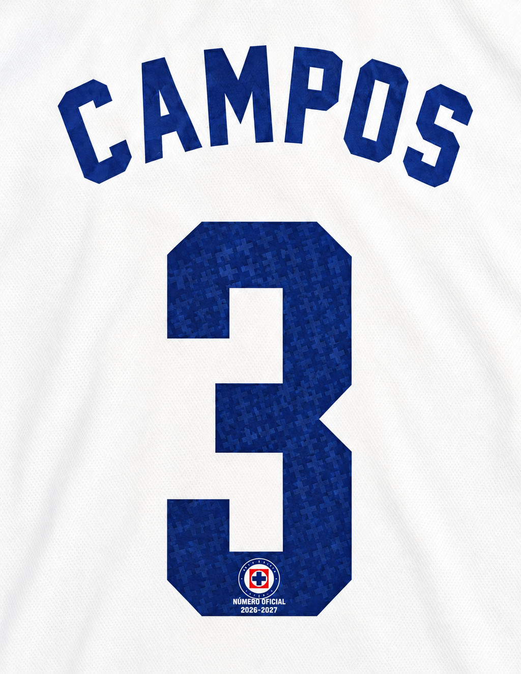 Official Name Set Campos #3 Cruz Azul 2026-2027 Away Shirt