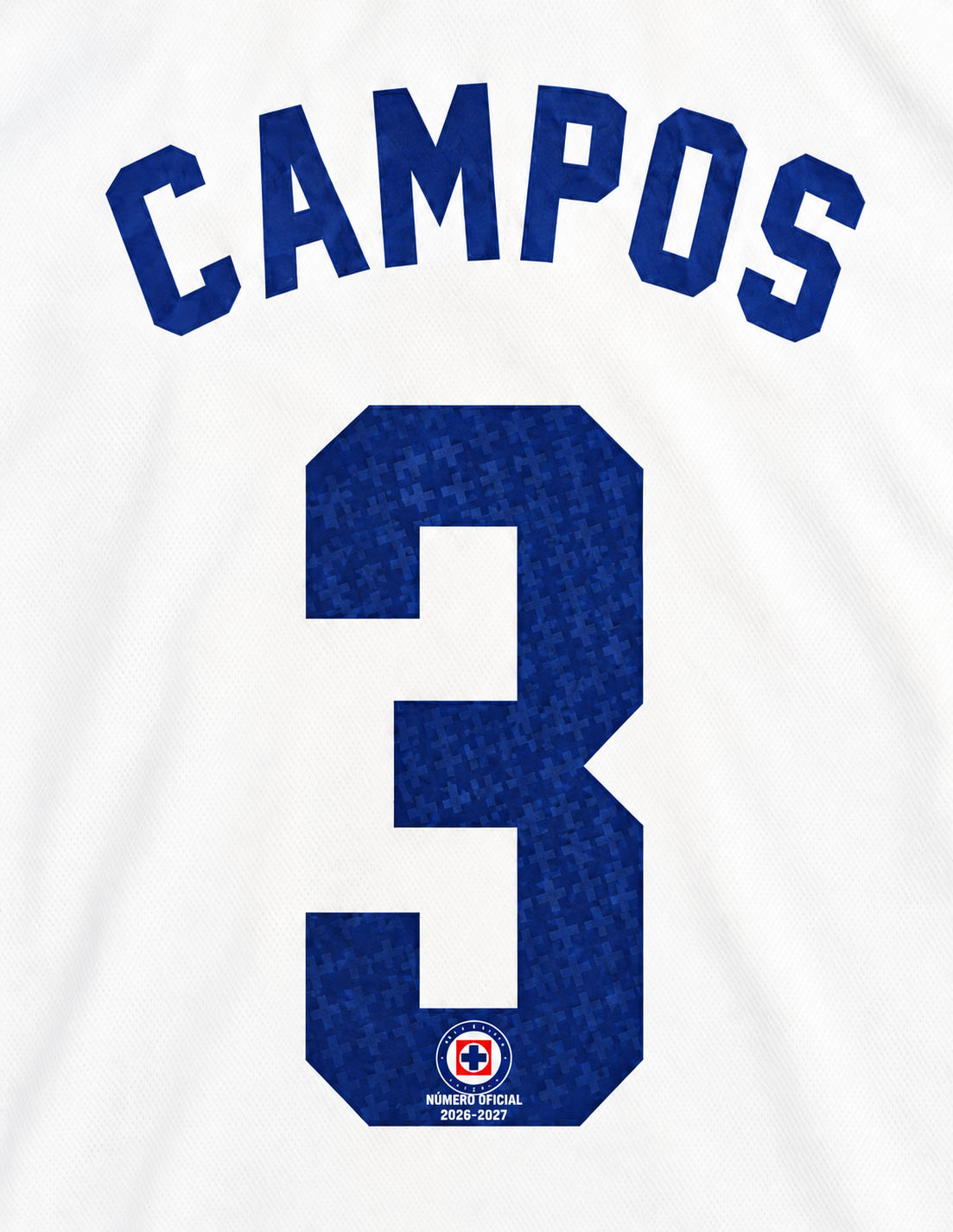 Official Name Set Campos #3 Cruz Azul 2026-2027 Away Shirt