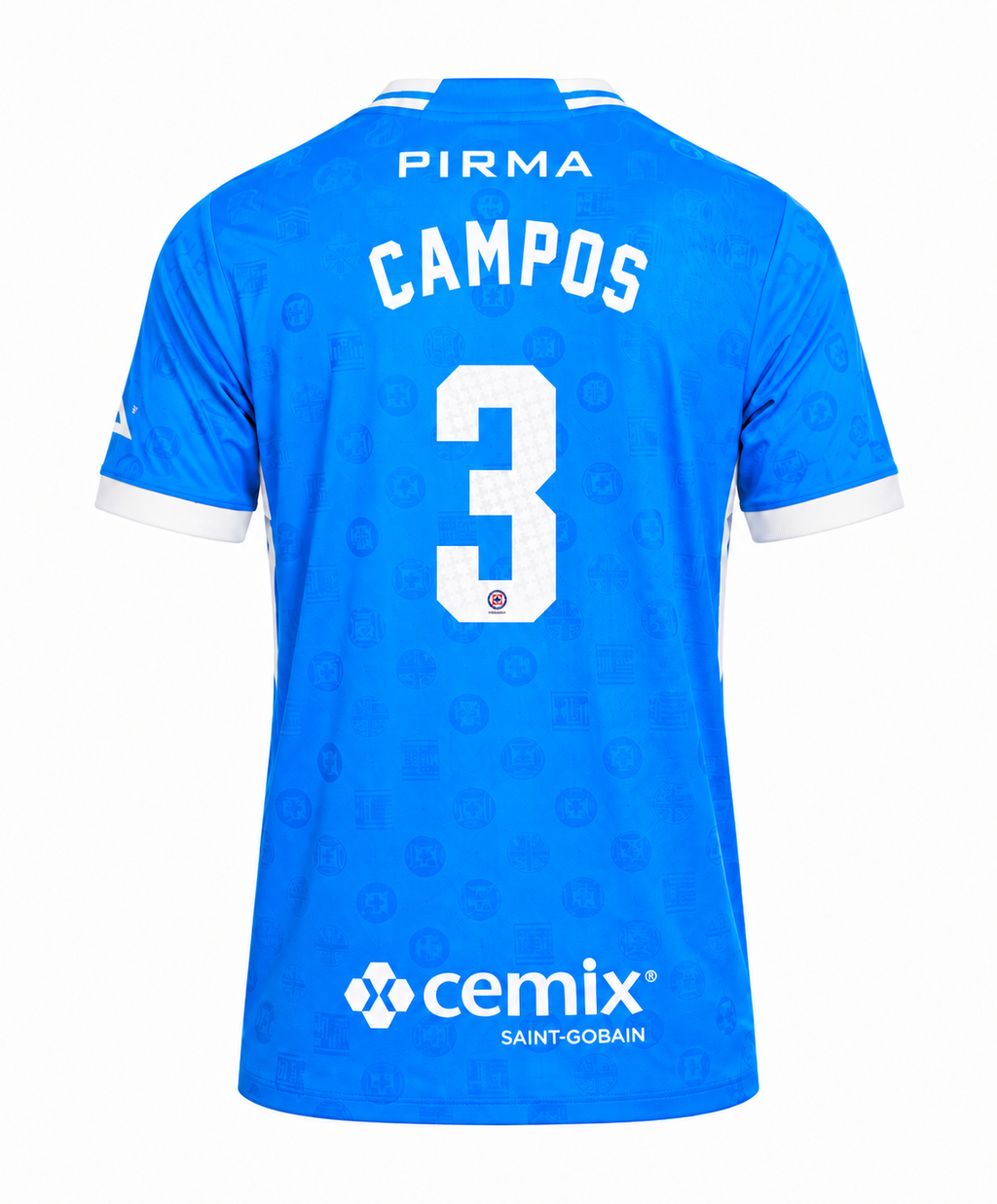 Official Name Set Campos #3 Cruz Azul 2026-2027 Home Shirt - back view