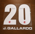 OFFICIAL TOLUCA FC J. GALLARDO #20 NAME SET FOR HOME SHIRT