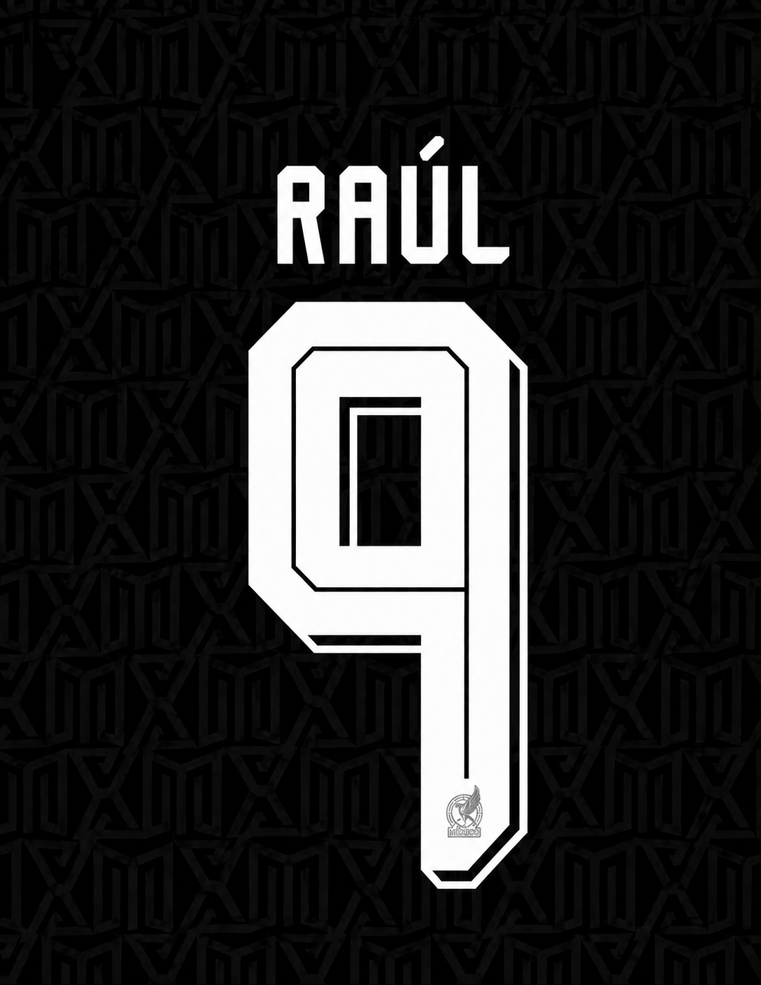 OFFICIAL RAÚL #9 NAME & NUMBER SET FOR MEXICO THIRD BLACK SHIRT