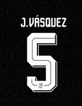 OFFICIAL J.VÁSQUEZ #5 NAME & NUMBER SET FOR MEXICO THIRD SHIRT WC2026