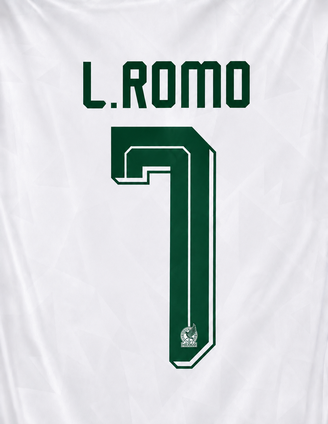 Nombre y número oficial de México J. Quiñones #16 Camiseta blanca de visitante Copa Mundial 26