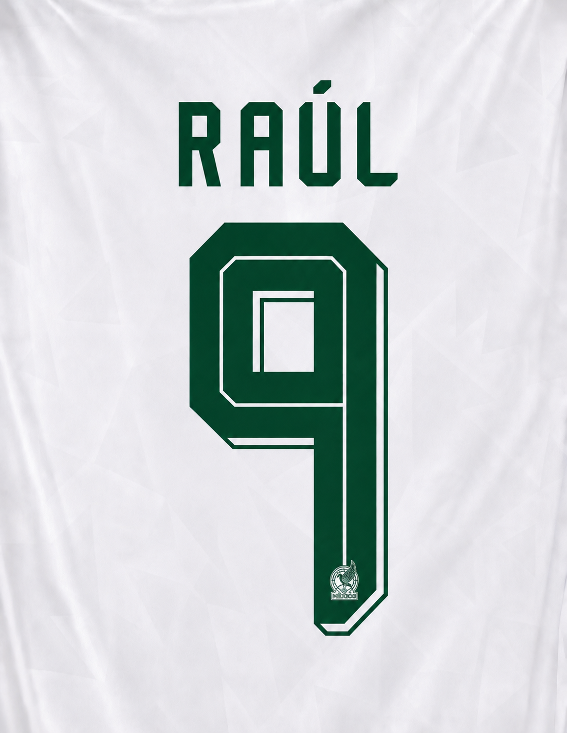 OFFICIAL MEXICO NAME & NUMBER SET RAÚL #9 WHITE AWAY SHIRT WORLD CUP 26
