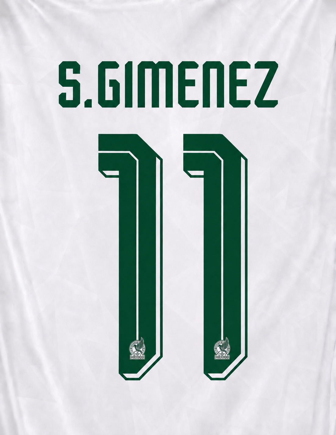Nombre y número oficial de México J. Quiñones #16 Camiseta blanca de visitante Copa Mundial 26