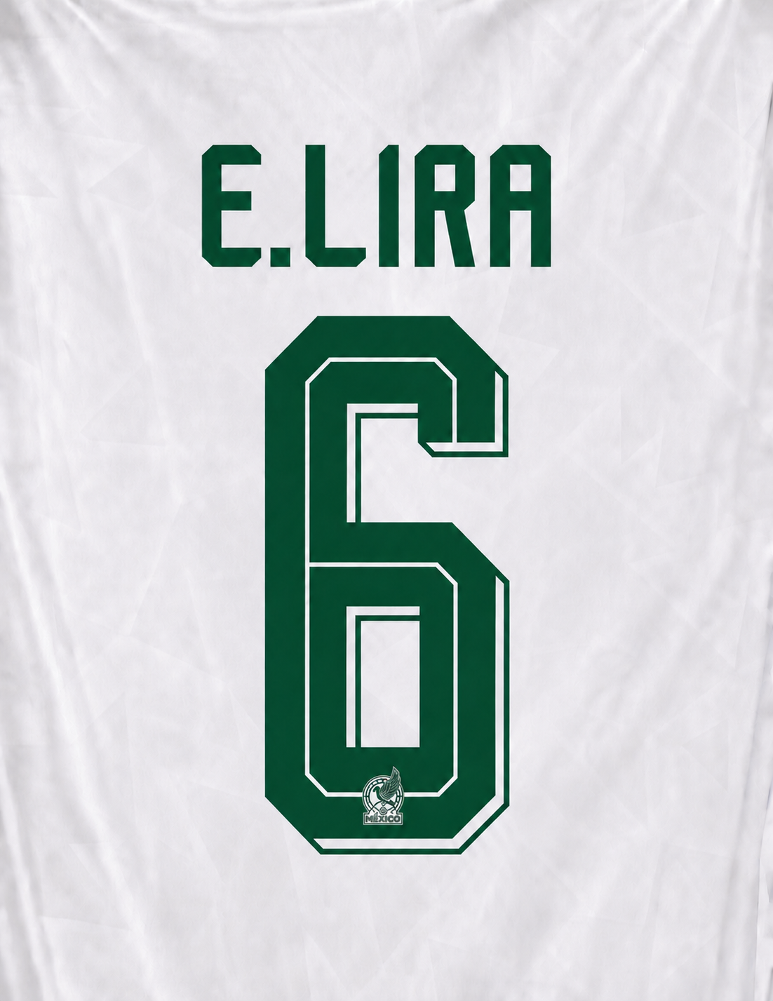 OFFICIAL MEXICO NAME & NUMBER SET E.LIRA #6 WHITE AWAY SHIRT WORLD CUP 26