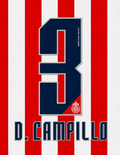 OFFICIAL CHIVAS GUADALAJARA NAME SET D. CAMPILLO #3 HOME SHIRT 26/27