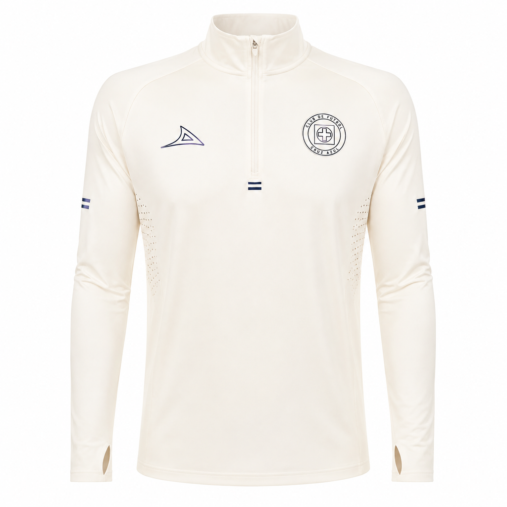 NEW CRUZ AZUL HALF ZIP SWEATSHIRT 2026-2027 BEIGE