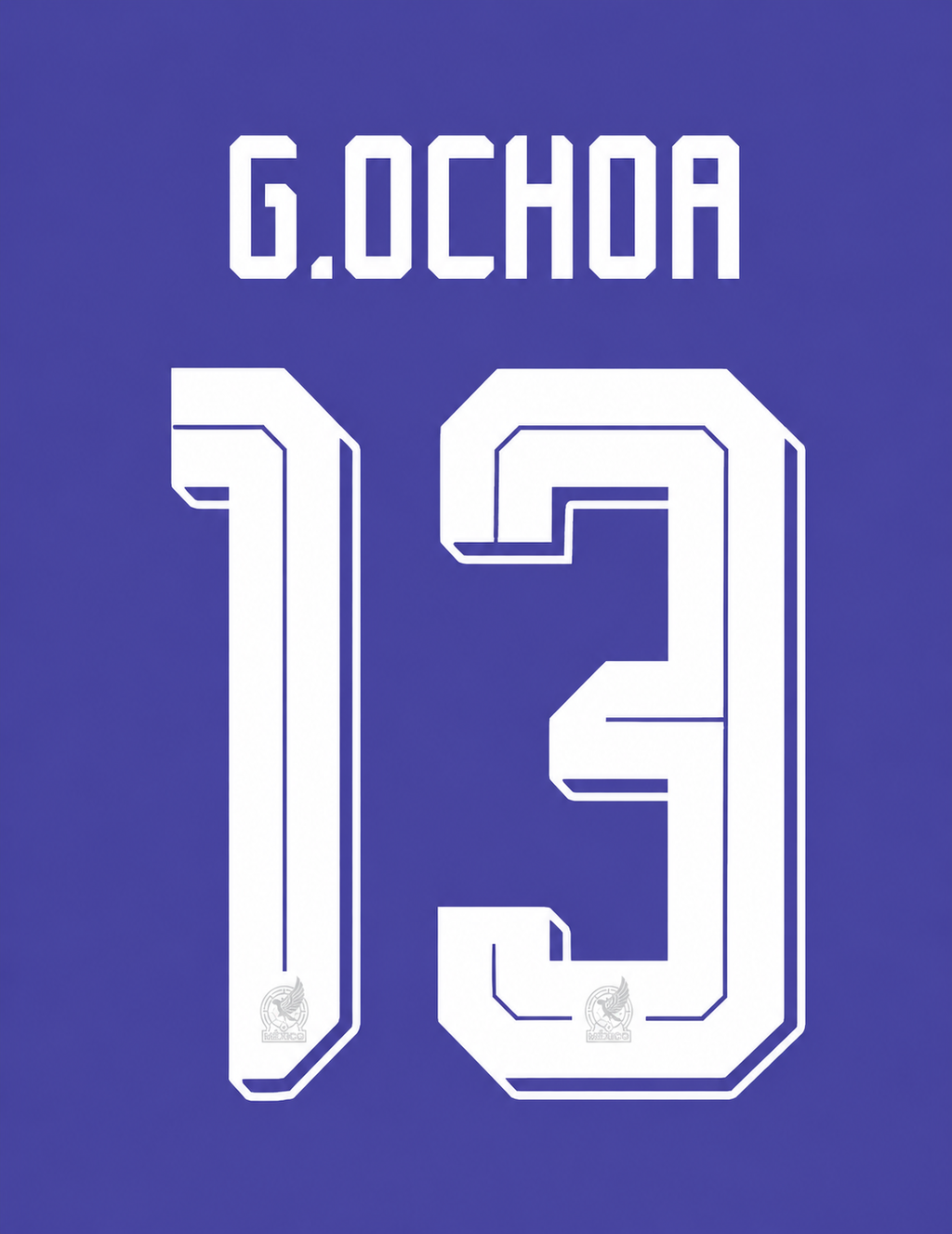 G.OCHOA #13 NOMBRE Y NÚMERO PARA CAMISETA DE PORTERO PÚRPURA DE MÉXICO