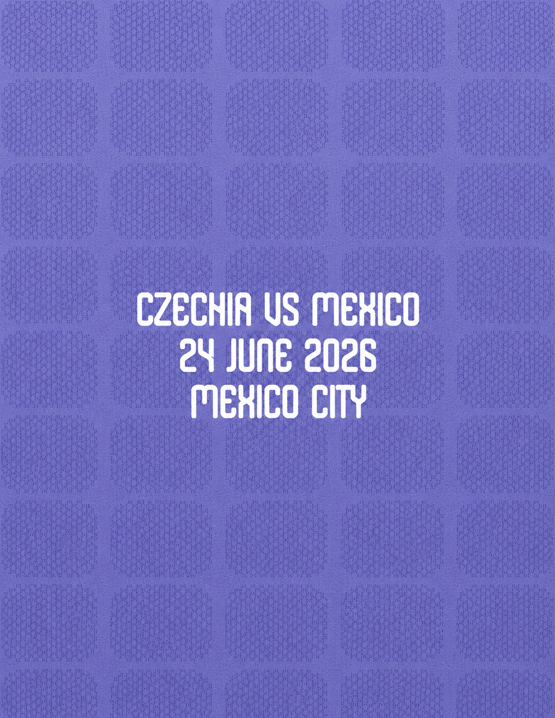DETALLE DEL PARTIDO MÉXICO VS REPÚBLICA CHECA PARA CAMISETA DE PORTERO MUNDIAL 2026