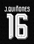 J. QUIÑONES #16 NOMBRE Y NÚMERO PARA LA TERCERA CAMISETA DE MÉXICO