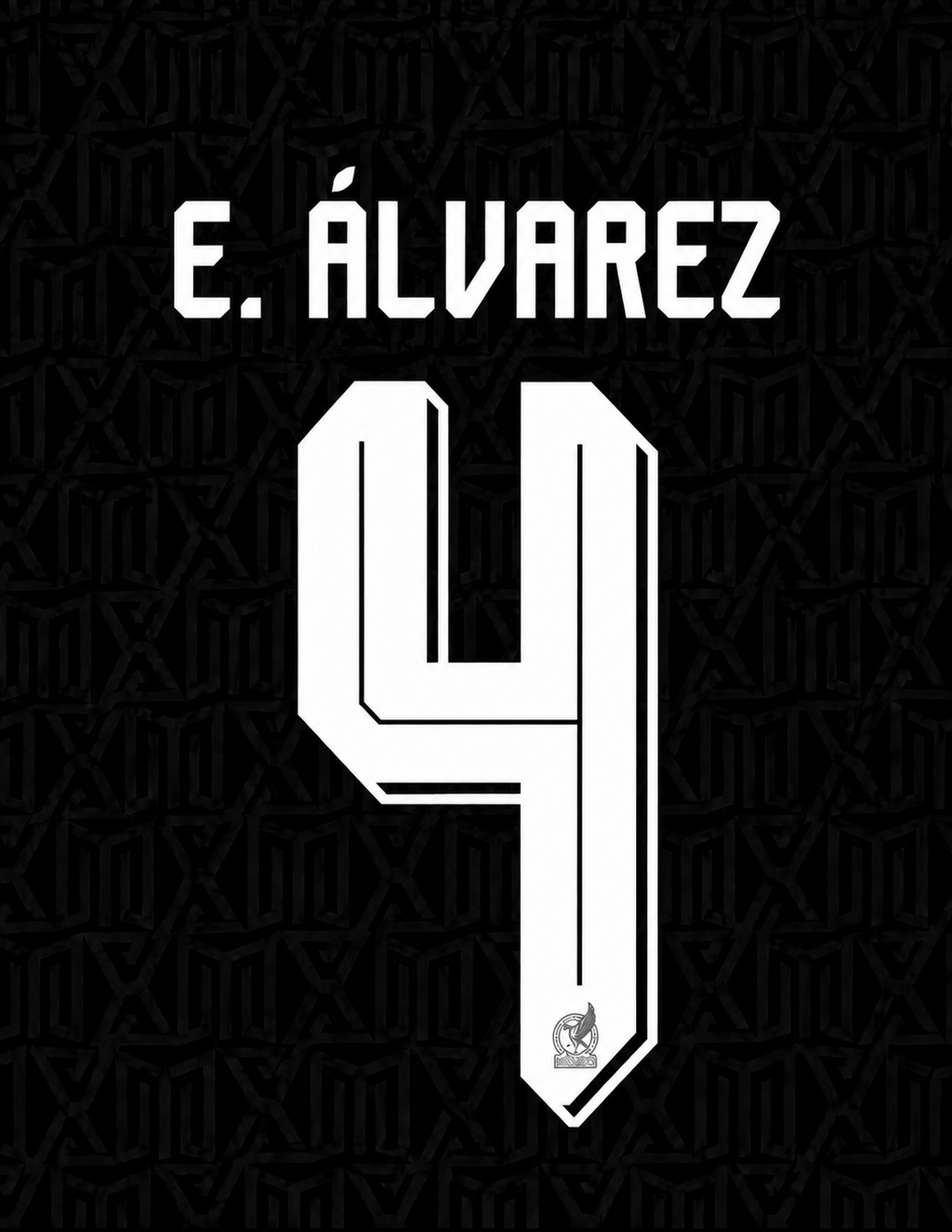 CONJUNTO OFICIAL DE NOMBRE Y NÚMERO DE MÉXICO E. ÁLVAREZ #4 TERCERA CAMISETA NEGRA MUNDIAL 26