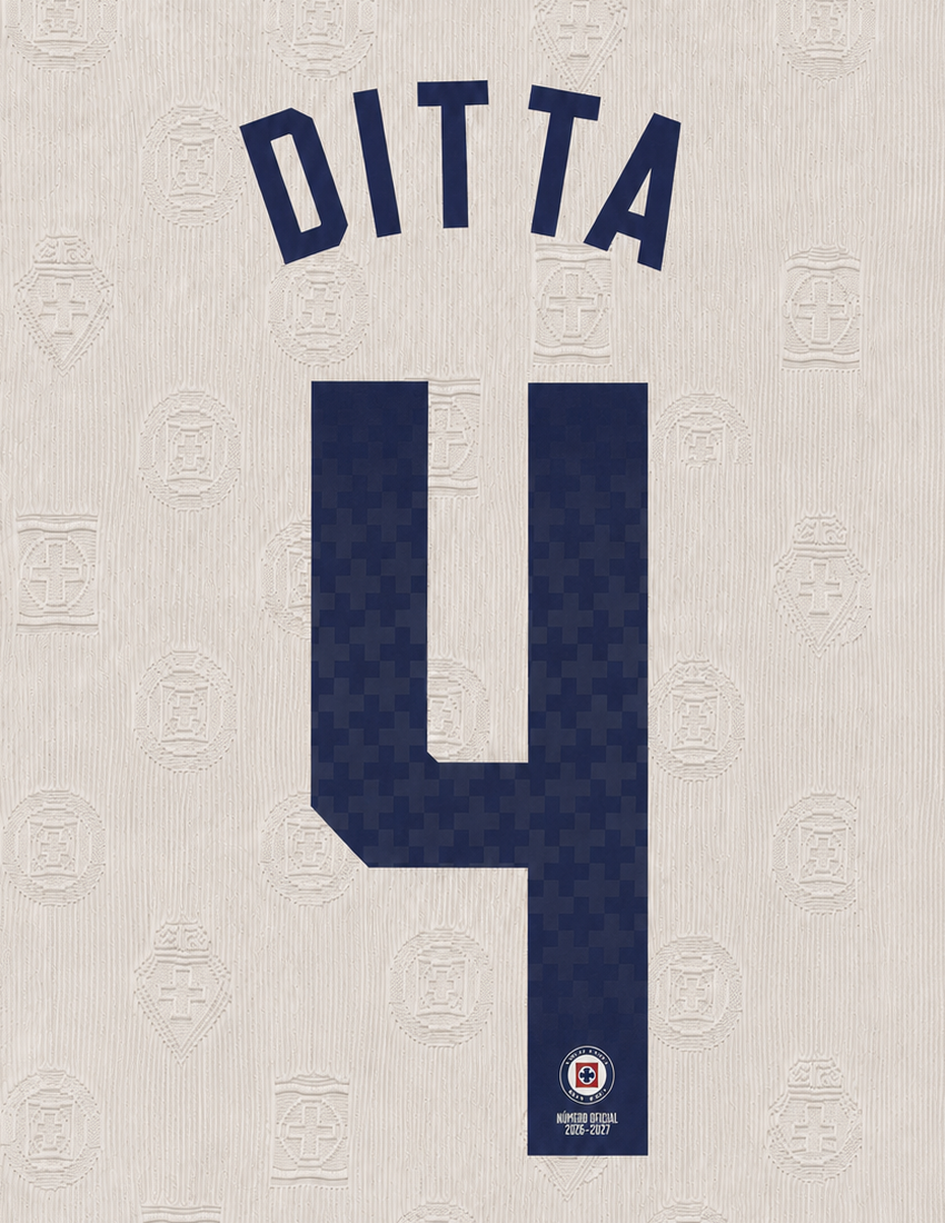 OFFICIAL NAME SET DITTA #4 CRUZ AZUL 2026-2027 AWAY SHIRT
