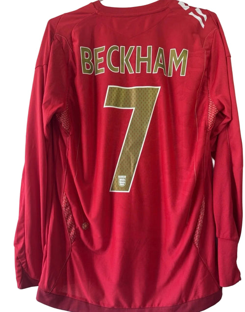 England Home Umbro Shirt 06-08 Size M Beckham #23 Long Sleeve