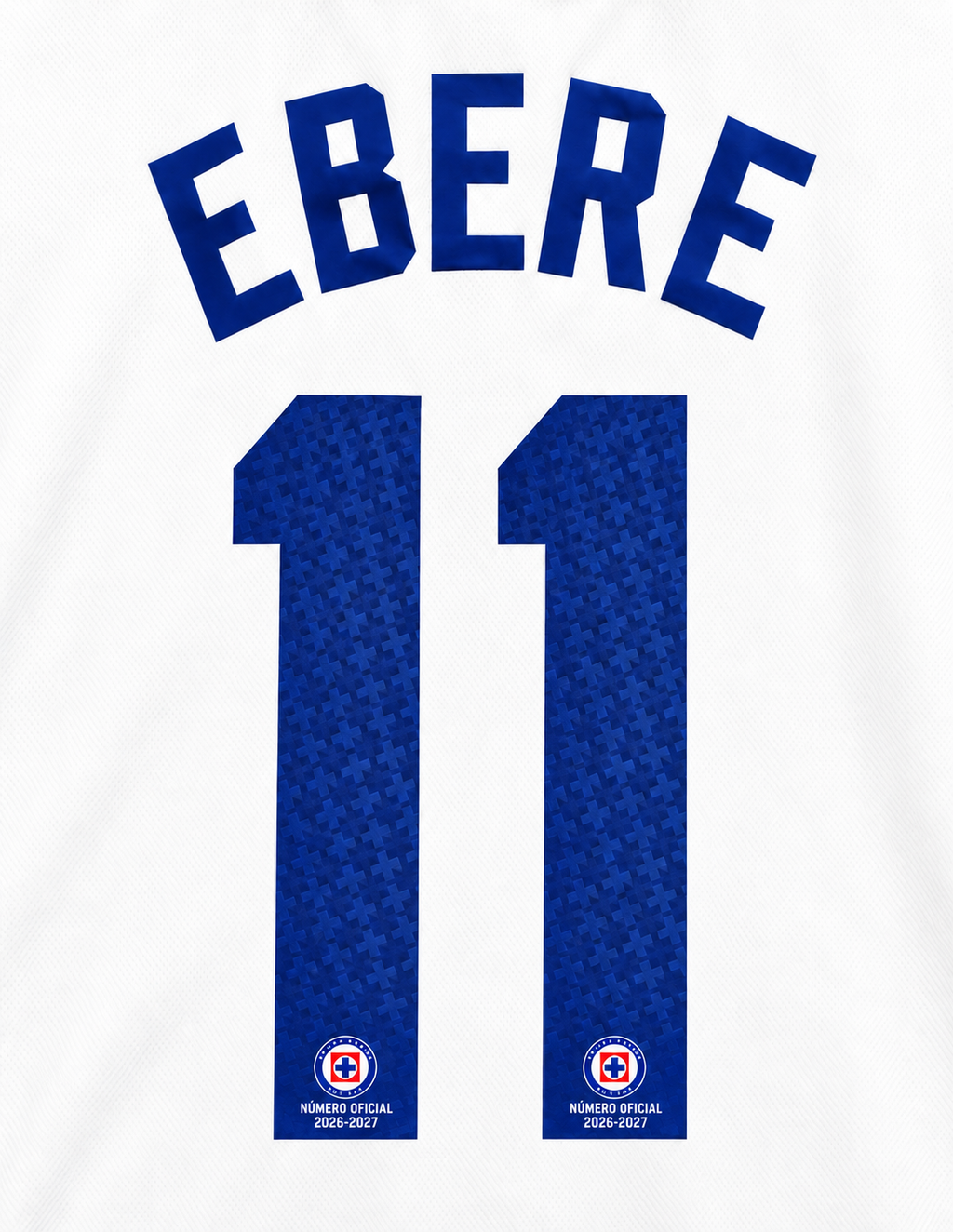 Official Name Set Ebere #11 Cruz Azul 2026-2027 Away Shirt