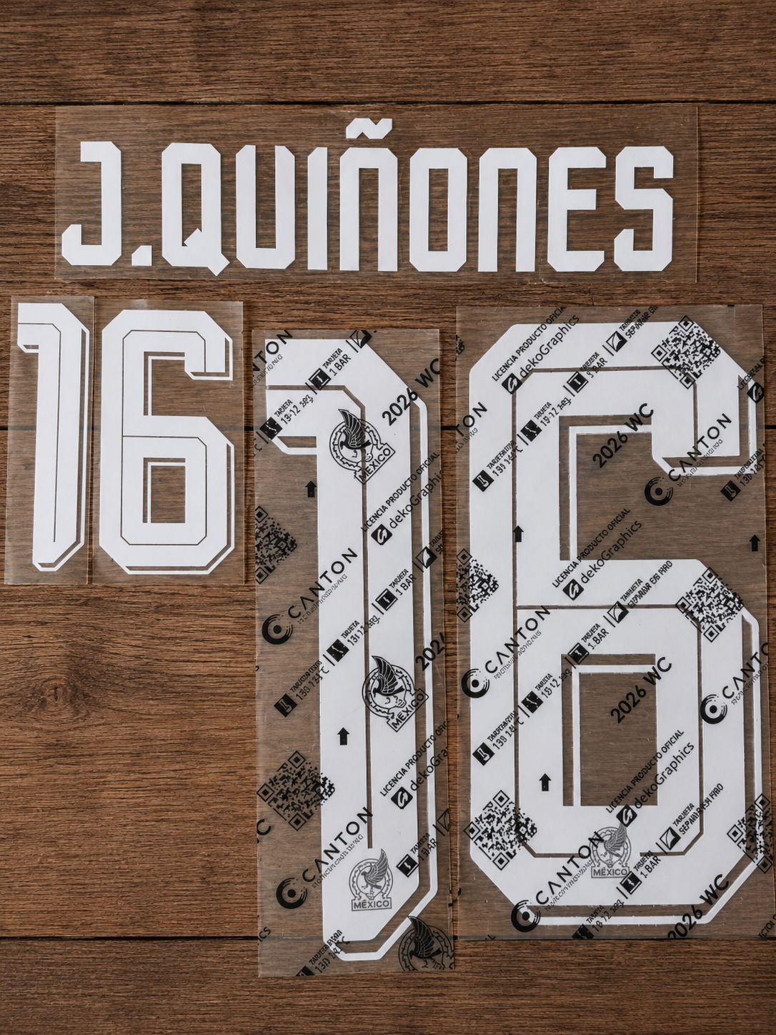 J.QUIÑONES #16 NAME & NUMBER SET FOR MEXICO THIRD SHIRT