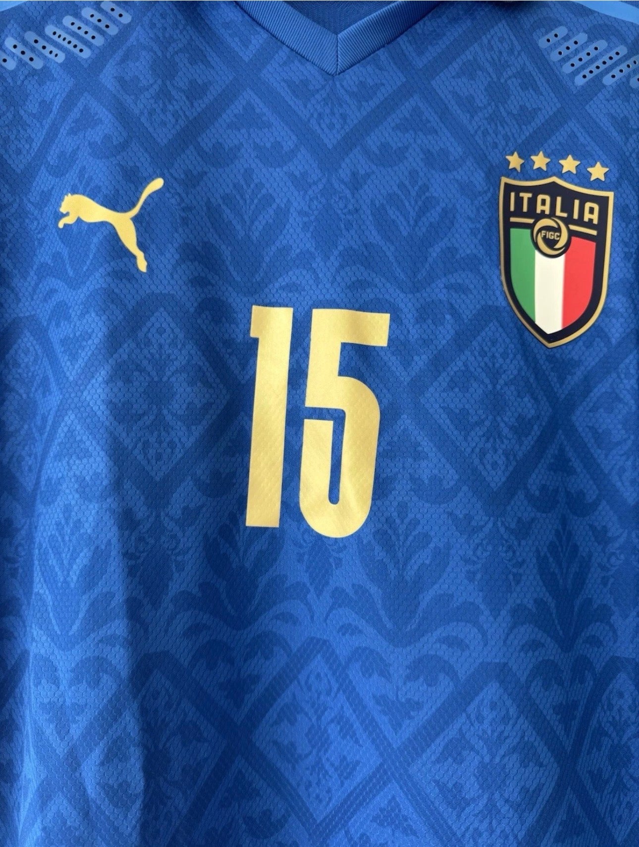 ITALY HOME PUMA JERSEY 20-21 ACERBI #15 [XL] FOOTBALL SHIRT SERIE A MATCH ISSUE