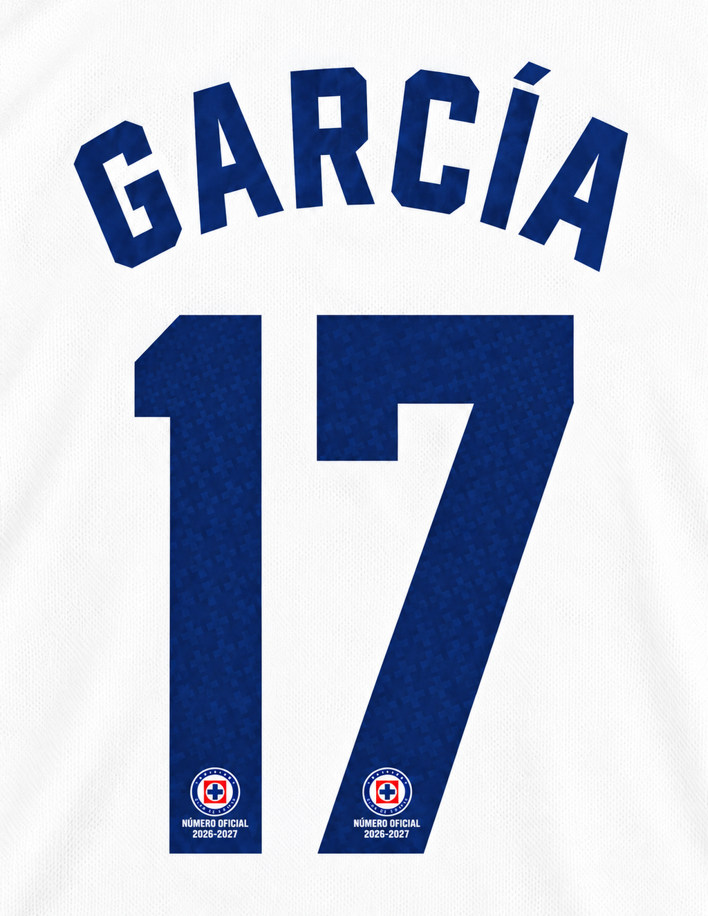 Official Name Set García #17 Cruz Azul 2026-2027 Away Shirt