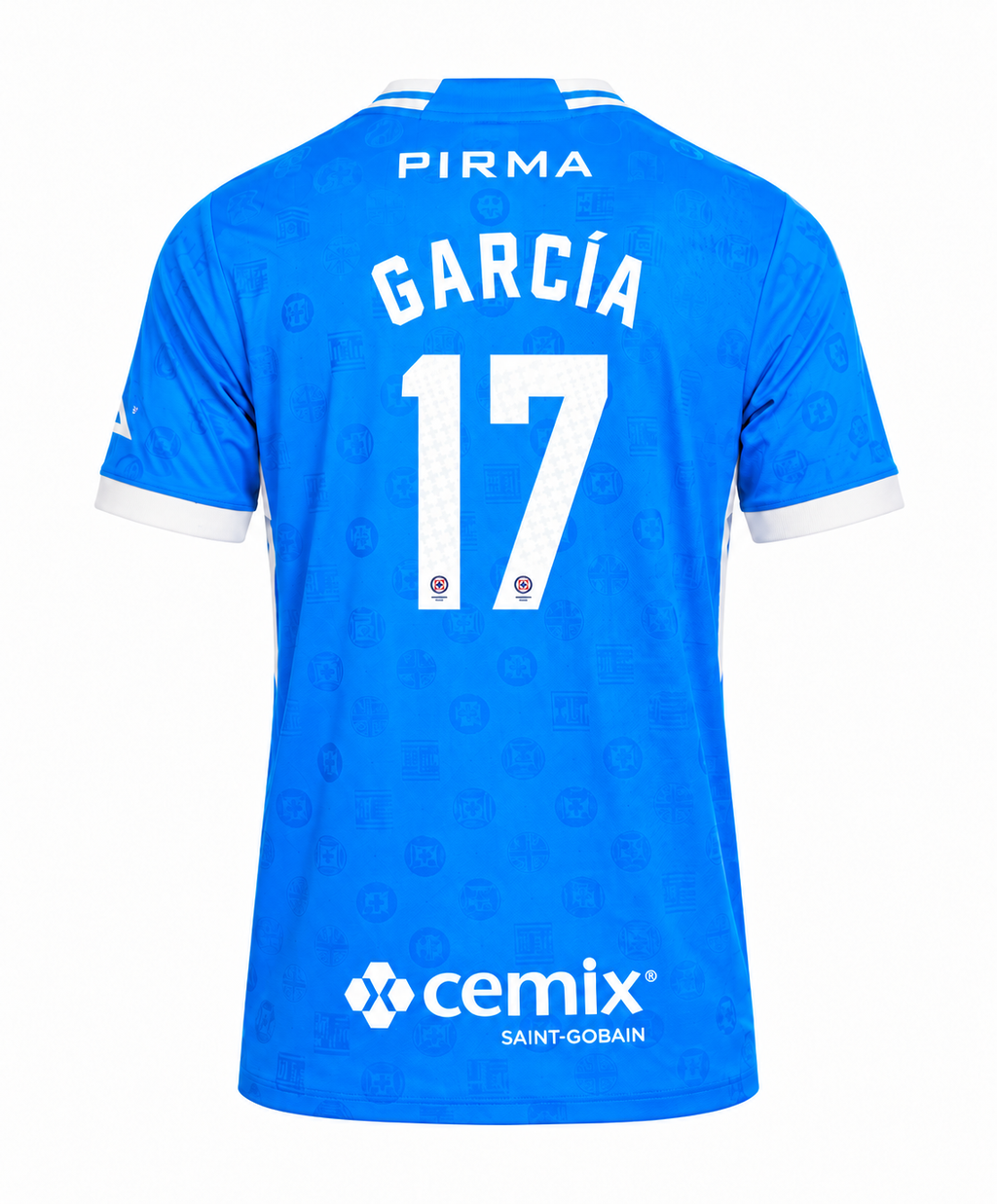 Official Name Set García #17 Cruz Azul 2026-2027 Home Shirt - back view