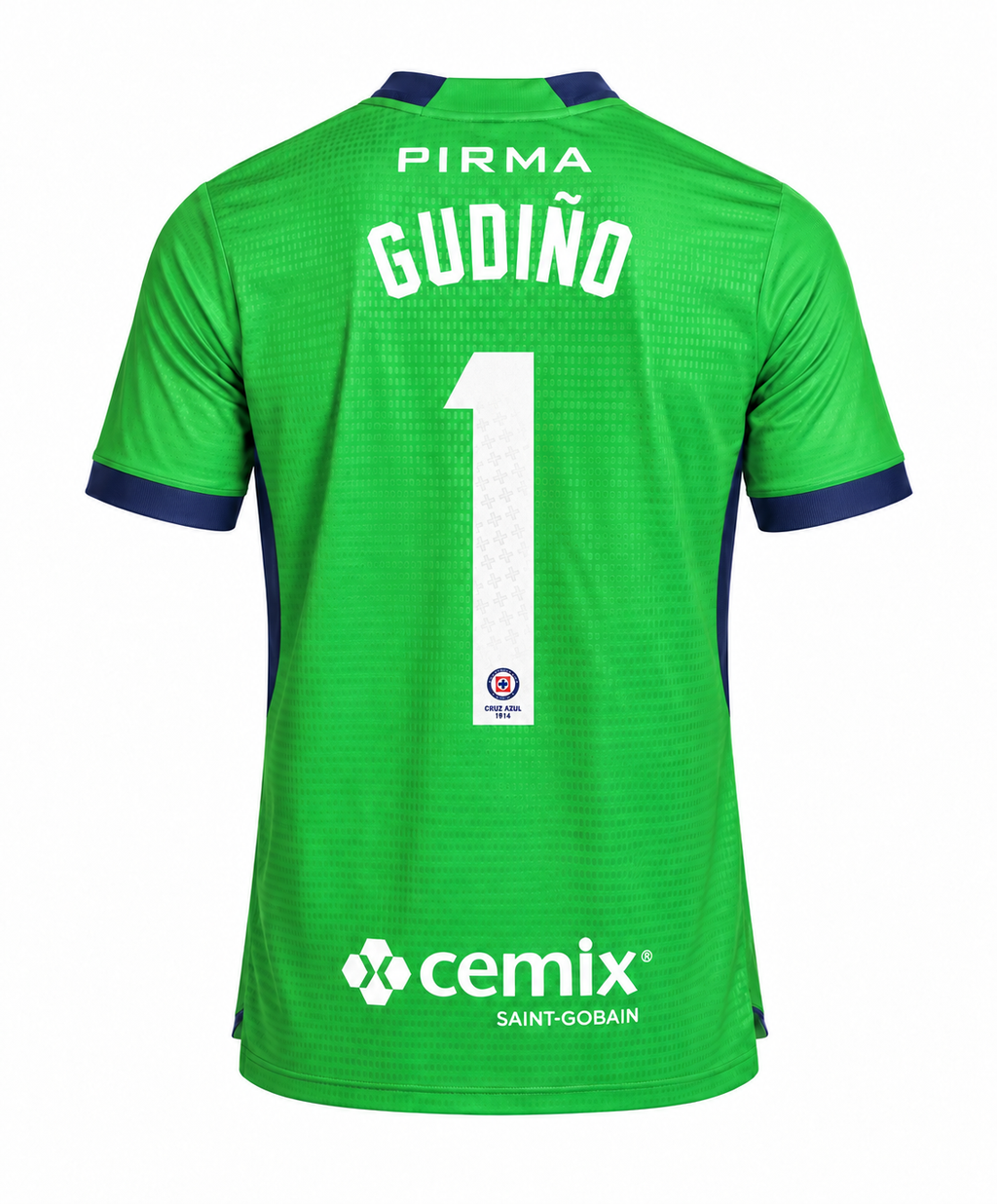 Official Name Set Gudiño #1 Cruz Azul 2026-2027 Green Goalkeeper Shirt - back view