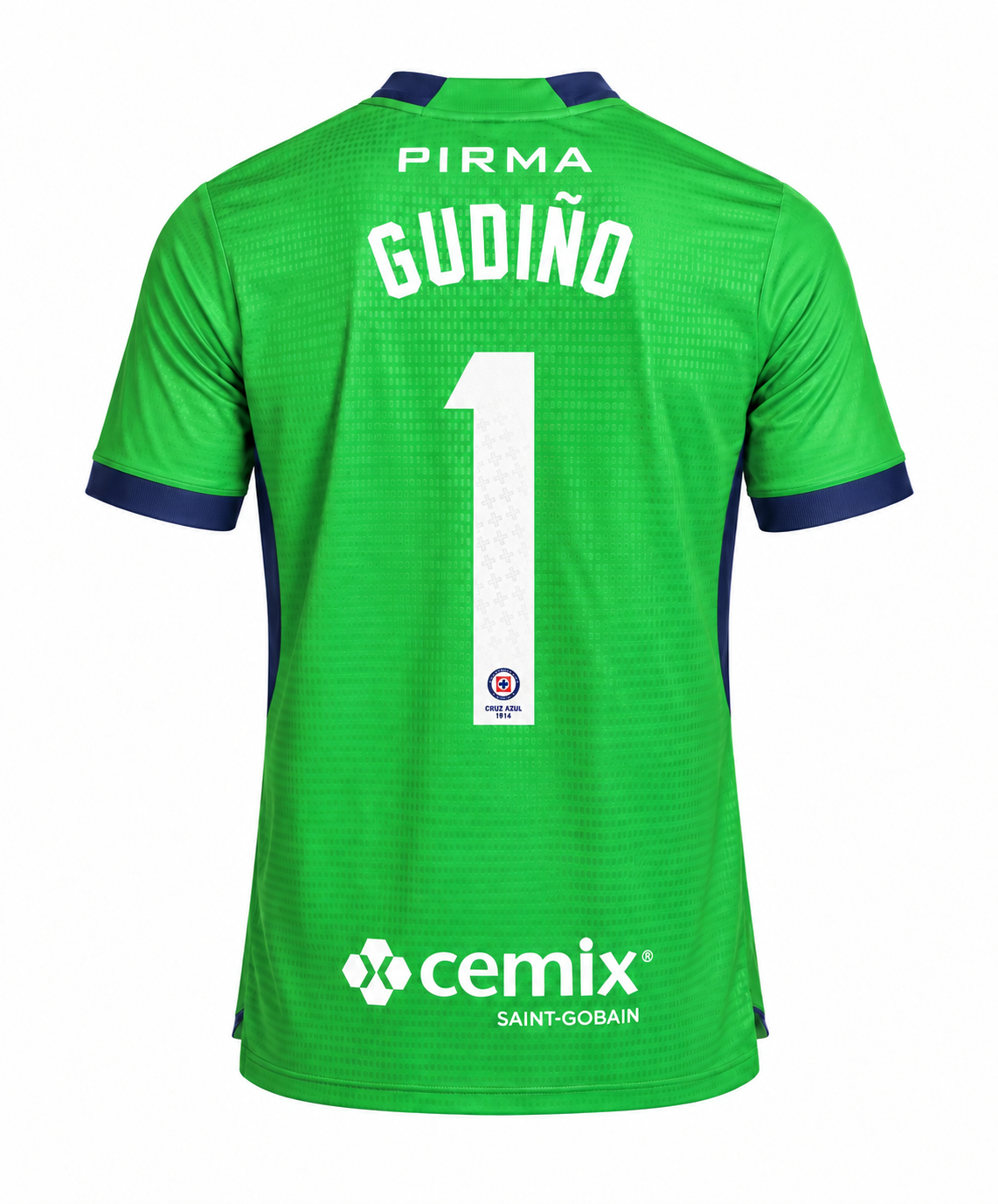 Official Name Set Gudiño #1 Cruz Azul 2026-2027 Green Goalkeeper Shirt - back view