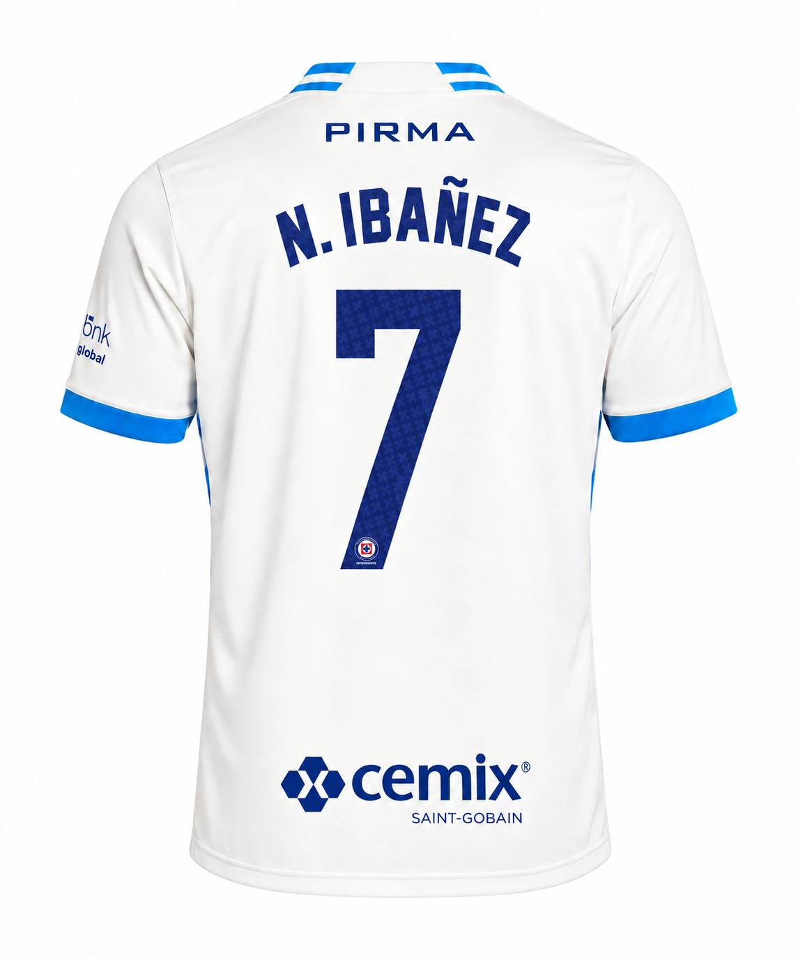 Official Name Set N. Ibañez #7 Cruz Azul 2026-2027 Away Shirt - back view