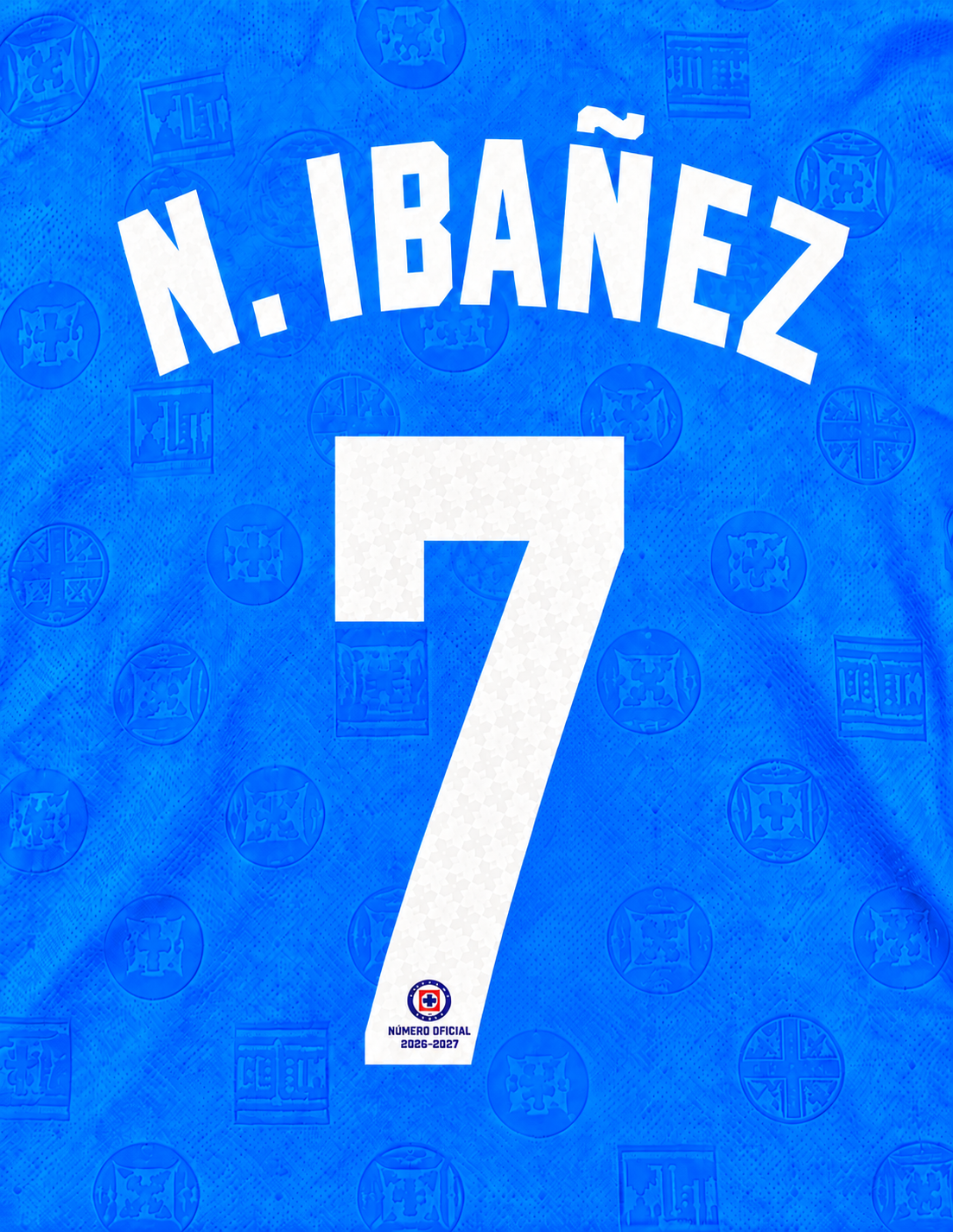 Official Name Set N. Ibañez #7 Cruz Azul 2026-2027 Home Shirt