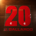 OFFICIAL TOLUCA FC J. GALLARDO #20 NAME SET FOR AWAY SHIRT