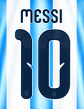 NOMBRE Y NÚMERO OFICIAL DE ARGENTINA MESSI #10 CAMISETA LOCAL MUNDIAL 26