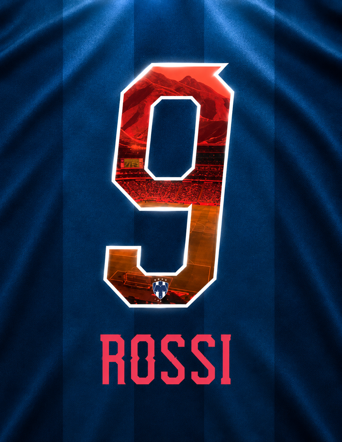 OFFICIAL RAYADOS DE MONTERREY FC ROSSI #9 NAME SET FOR HOME SHIRT