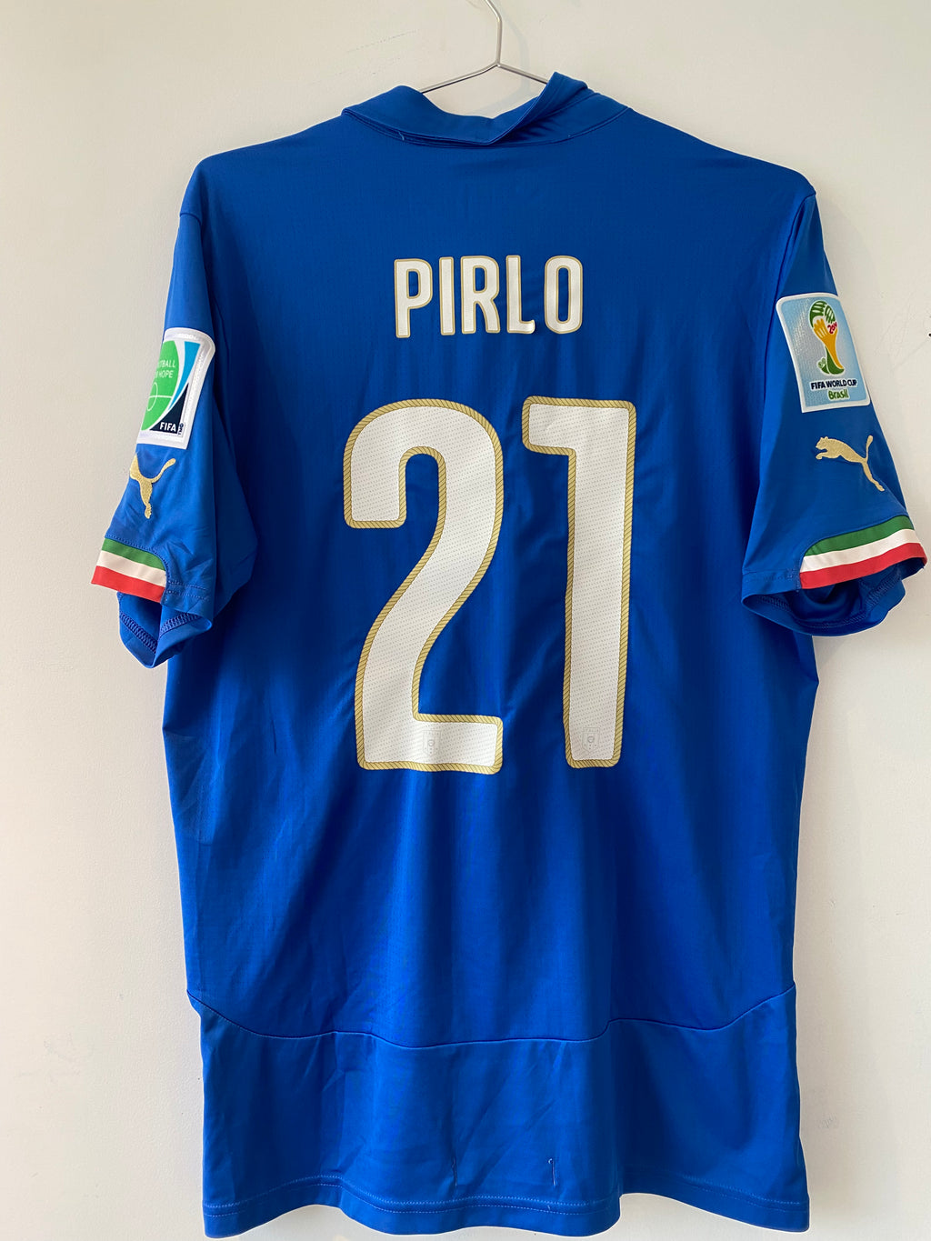 ITALY HOME SHIRT PUMA 2014 PIRLO #21 [L] WORLD CUP BRAZIL 2014