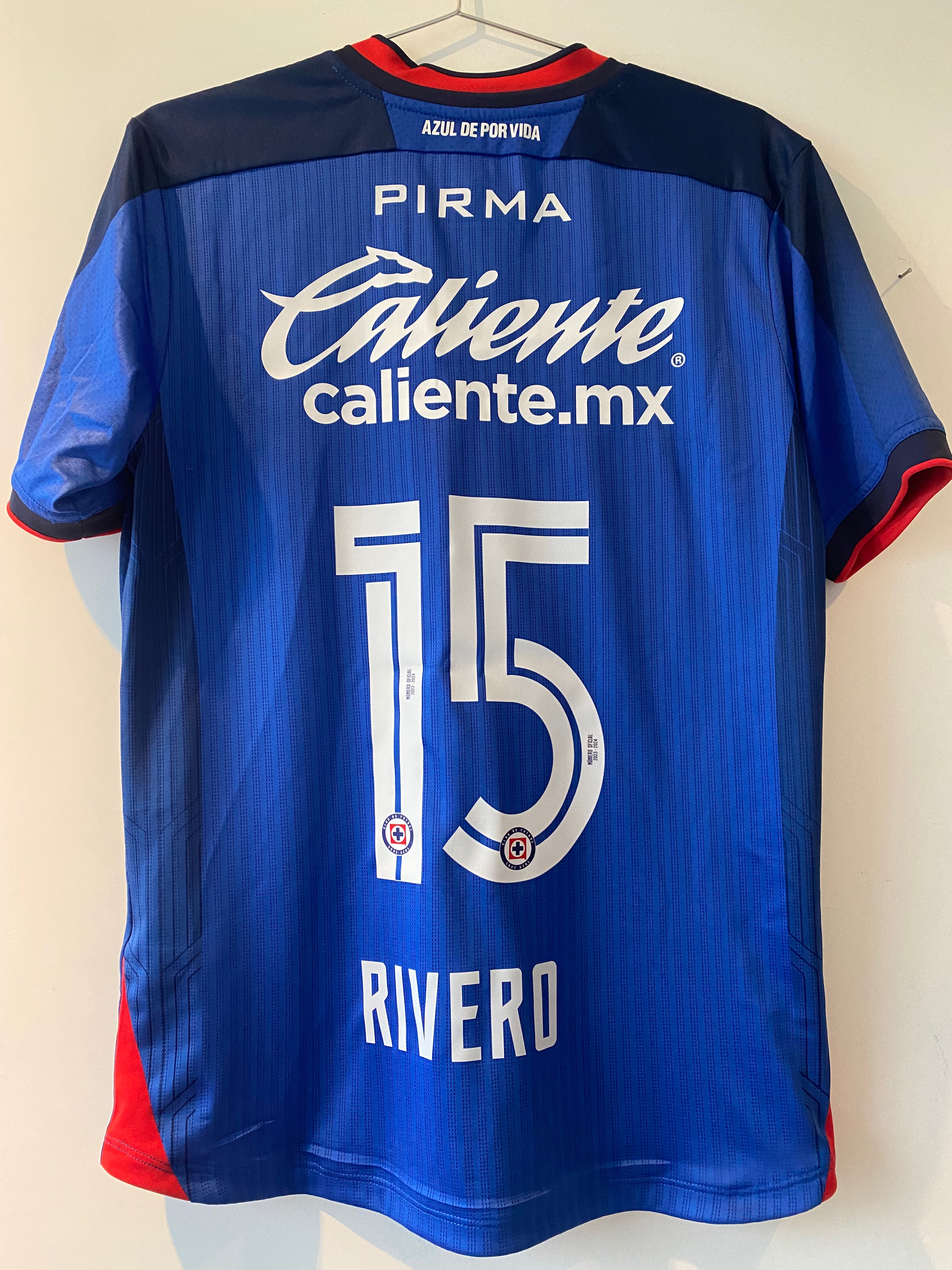 CRUZ AZUL HOME SHIRT 24-25 MATCH ISSUE RIVERO#15 BRAND NEW