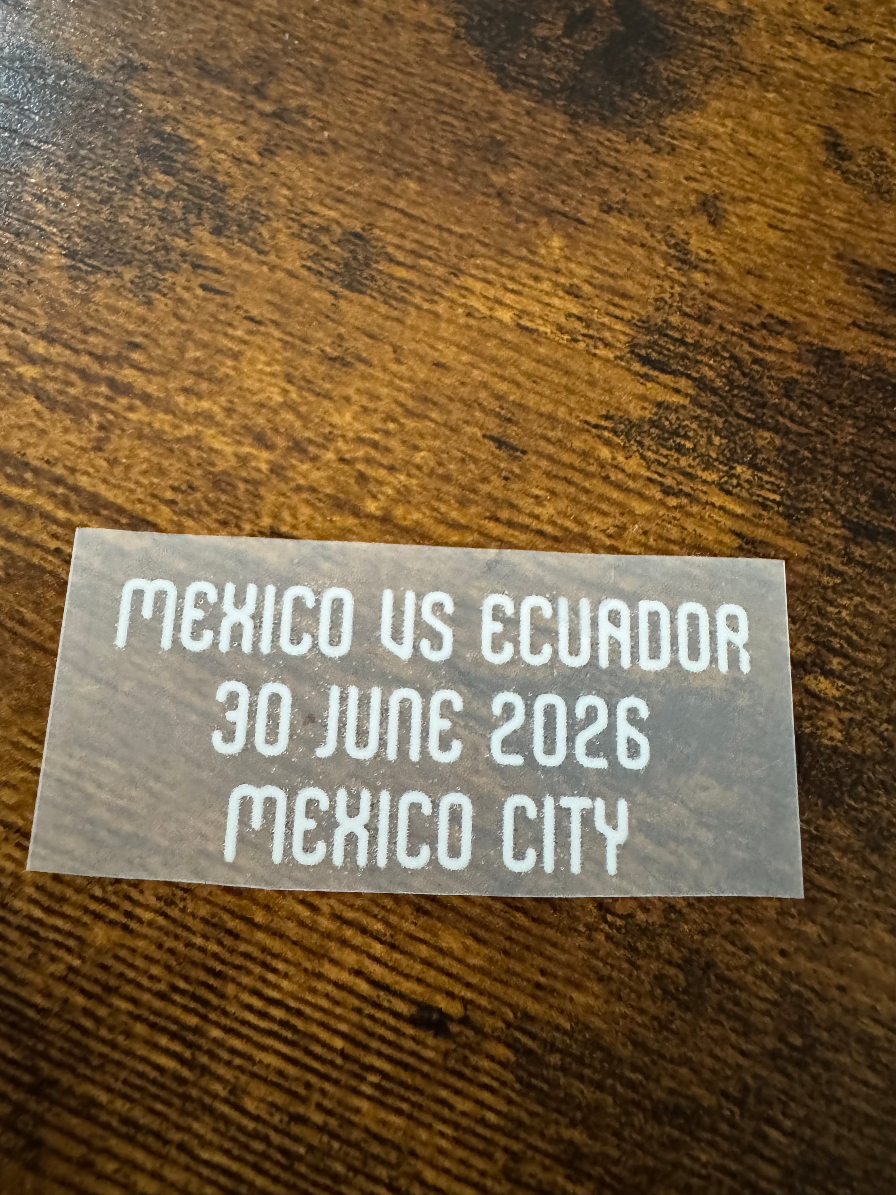 OFFICIAL MEXICO VS ECUADOR MATCH DETAIL