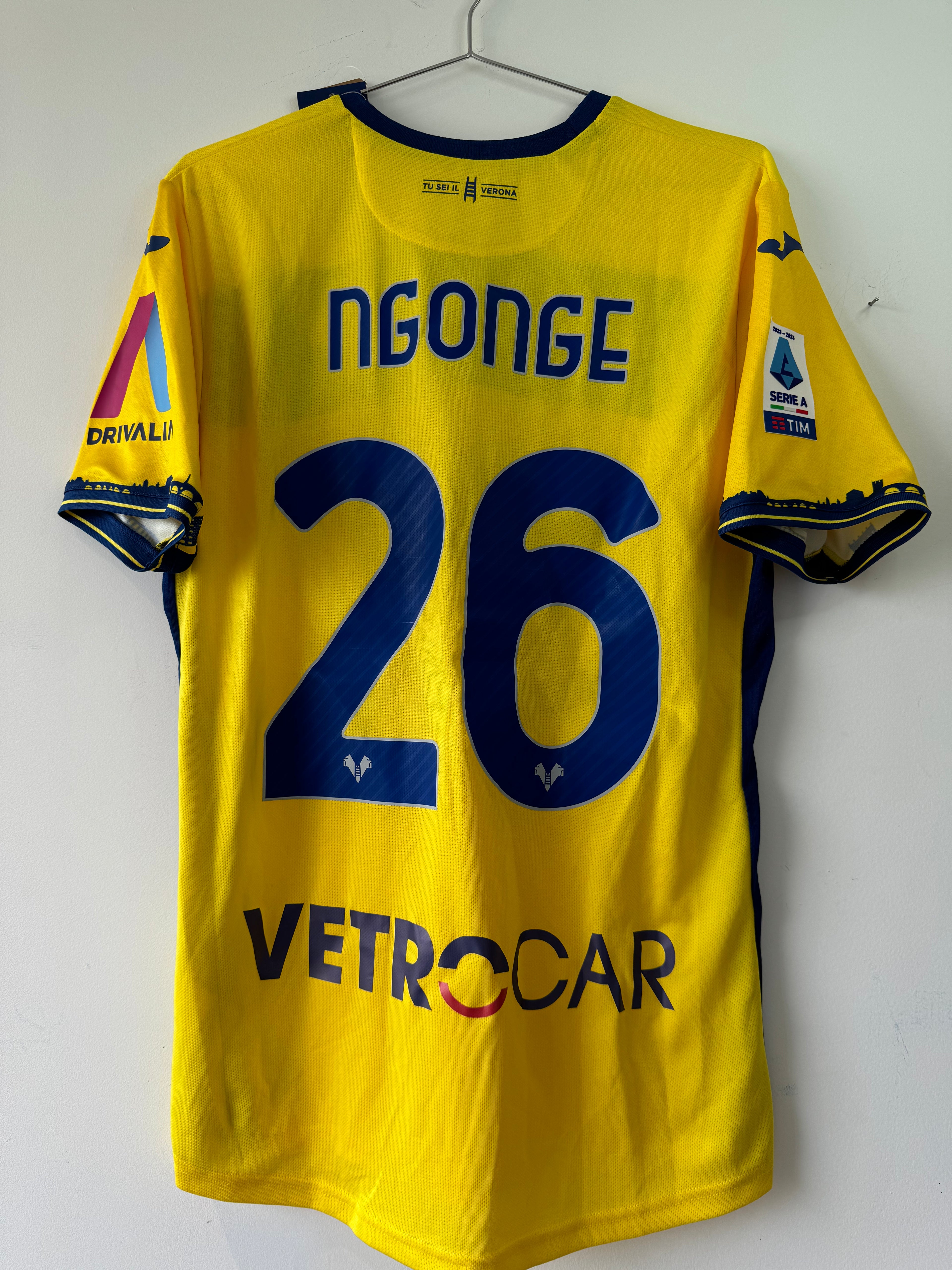 HELLAS VERONA AWAY SHIRT 2023-2024 NGONGE #26 [L] MATCH ISSUE