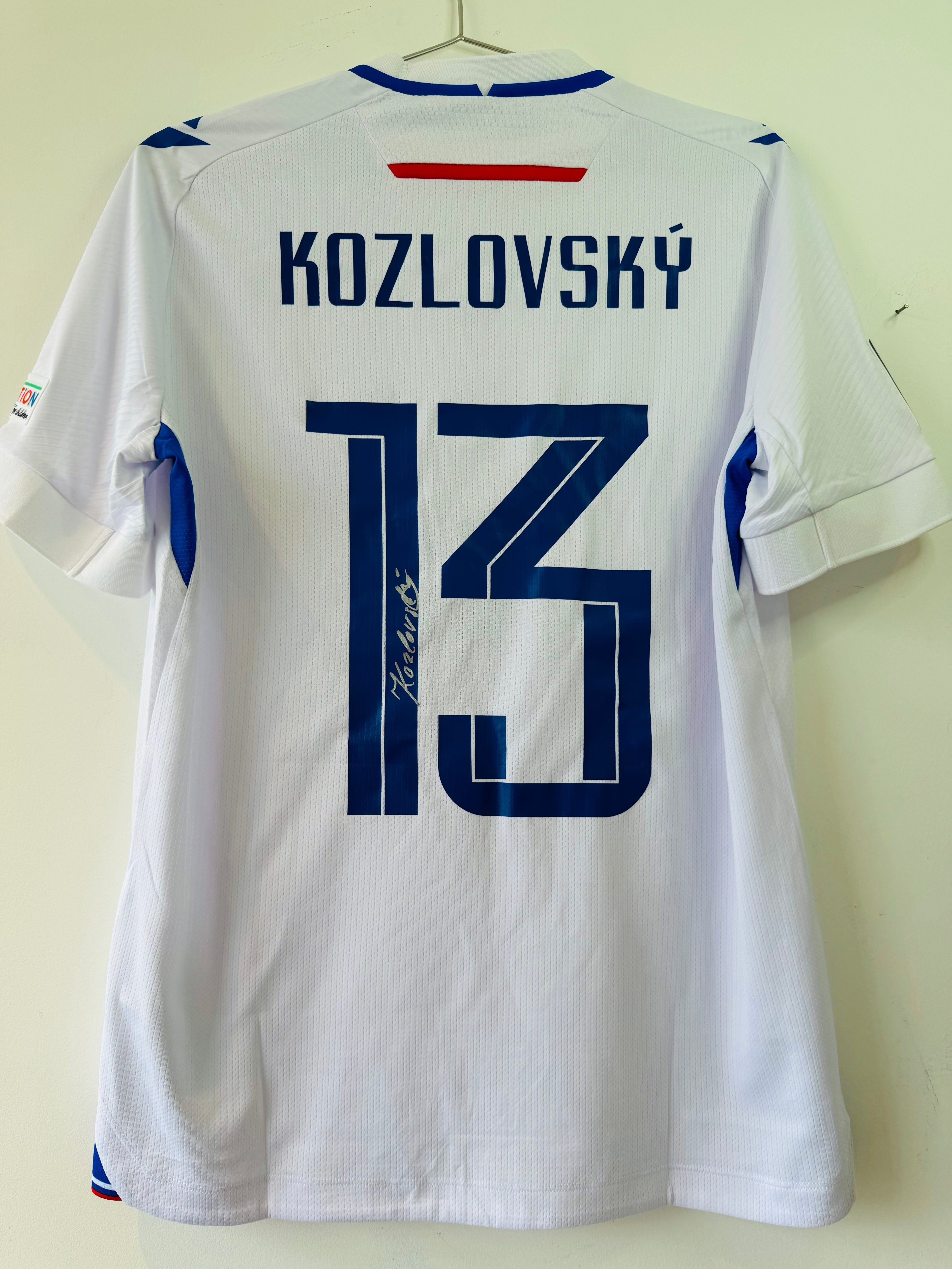SLOVAKIA 2024 2025 AWAY SHIRT MARCON MATCH WORN KOZLOVSKY #13