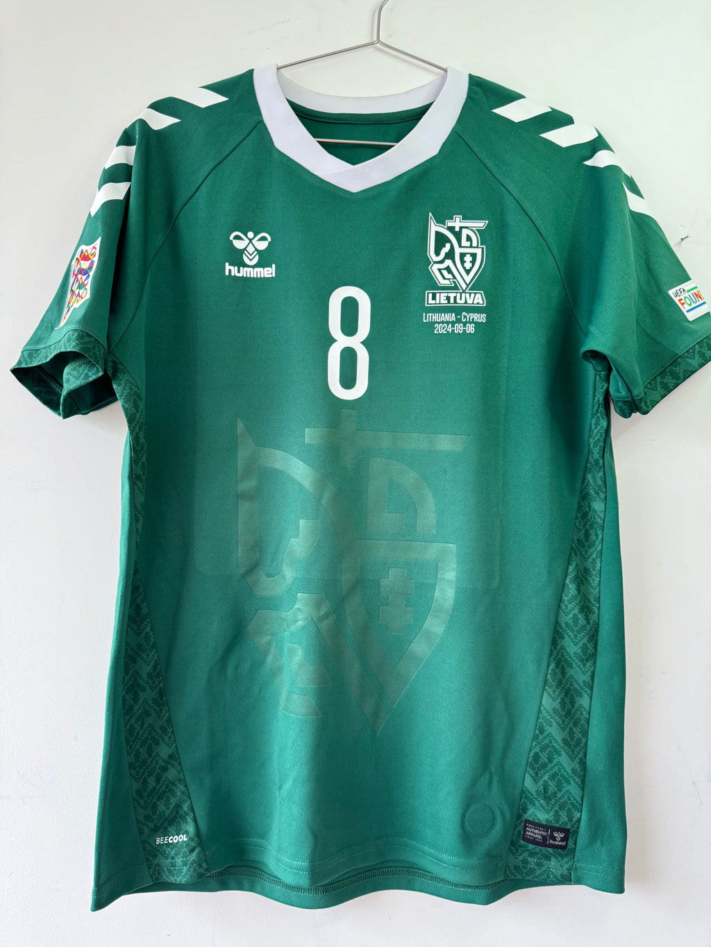 LITHUANIA 2024 AWAY SHIRT HUMMEL MATCH WORN MATULEVICIUS #8