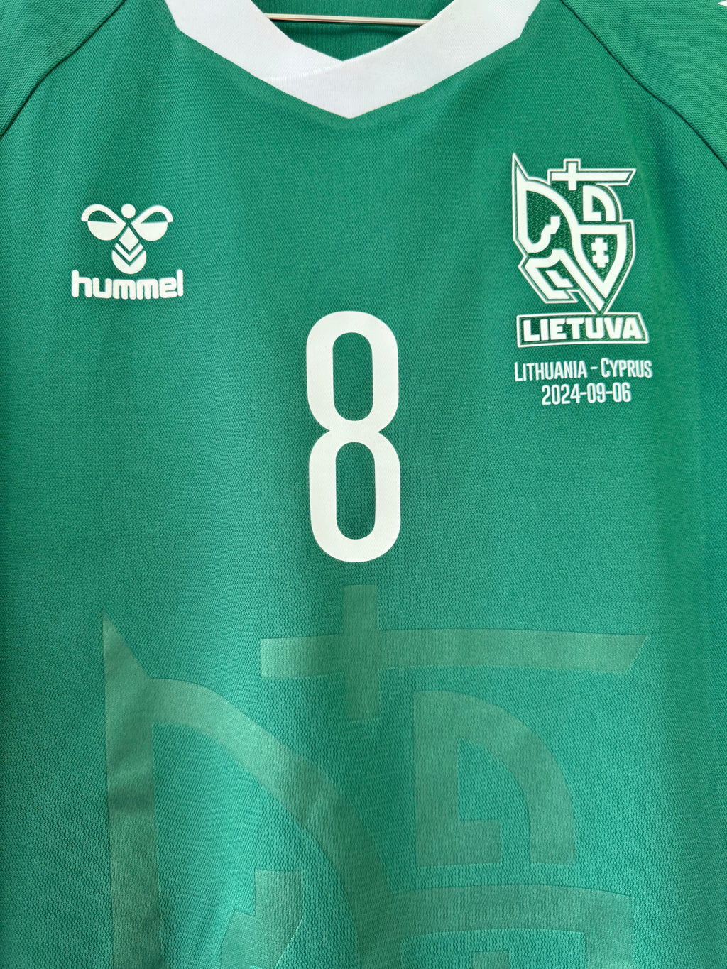 LITHUANIA 2024 AWAY SHIRT HUMMEL MATCH WORN MATULEVICIUS #8