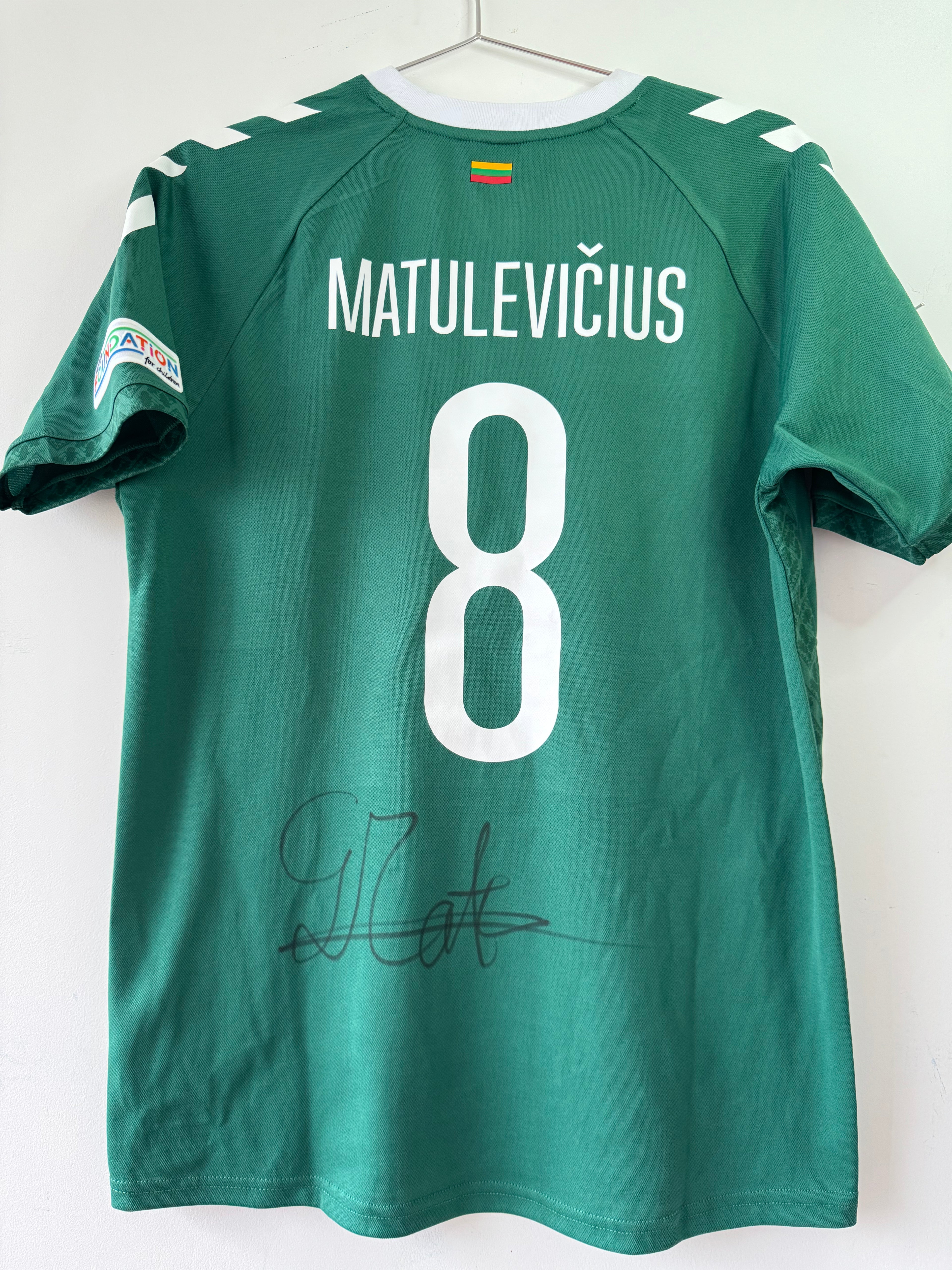 LITHUANIA 2024 AWAY SHIRT HUMMEL MATCH WORN MATULEVICIUS #8