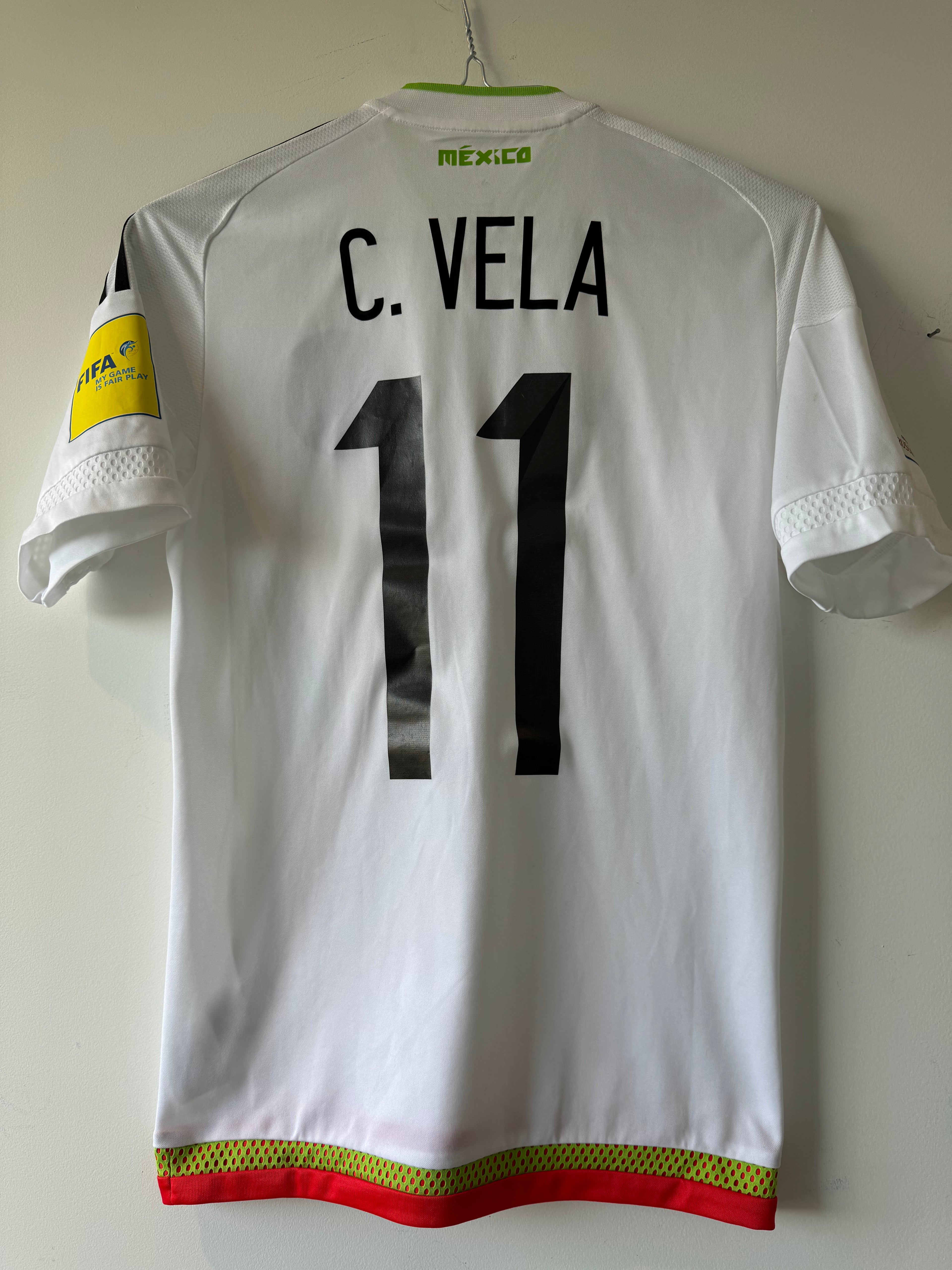 MEXICO 2015-2017 AWAY SHIRT MATCH ISSUE CARLOS VELA #11