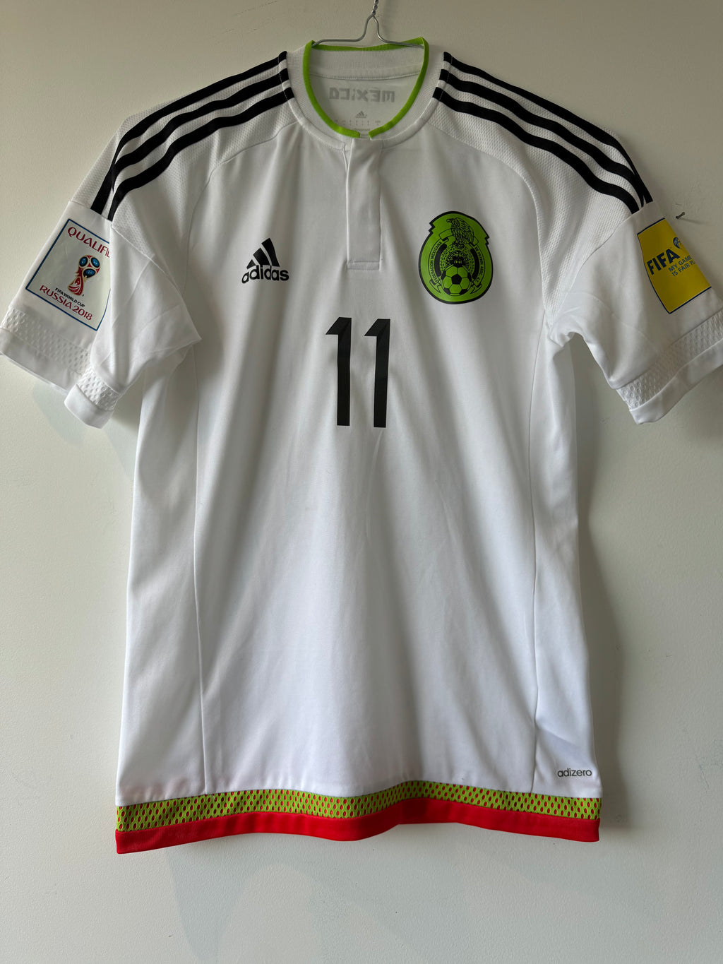 MEXICO 2015-2017 AWAY SHIRT MATCH ISSUE CARLOS VELA #11
