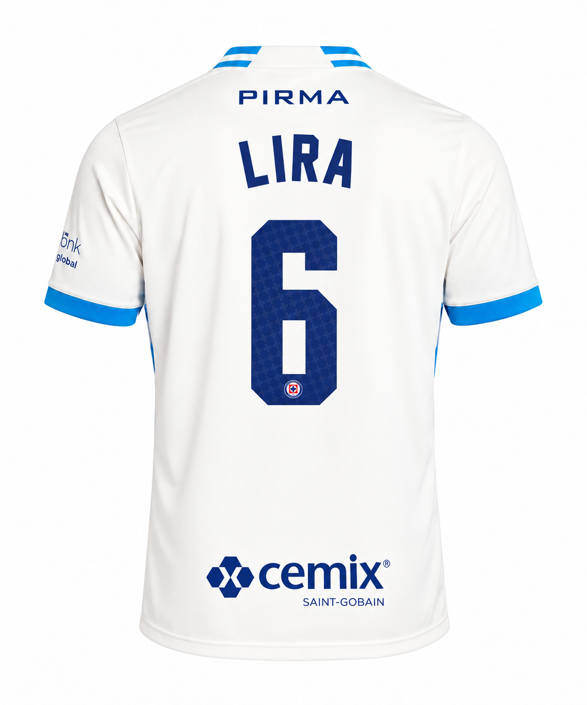 Official Name Set Lira #6 Cruz Azul 2026-2027 Away Shirt - back view