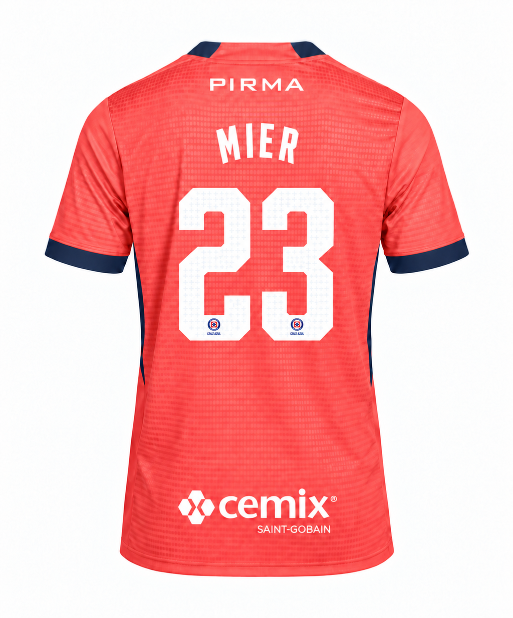 Official Name Set Mier #23 Cruz Azul 2026-2027 Coral Goalkeeper Shirt - back view